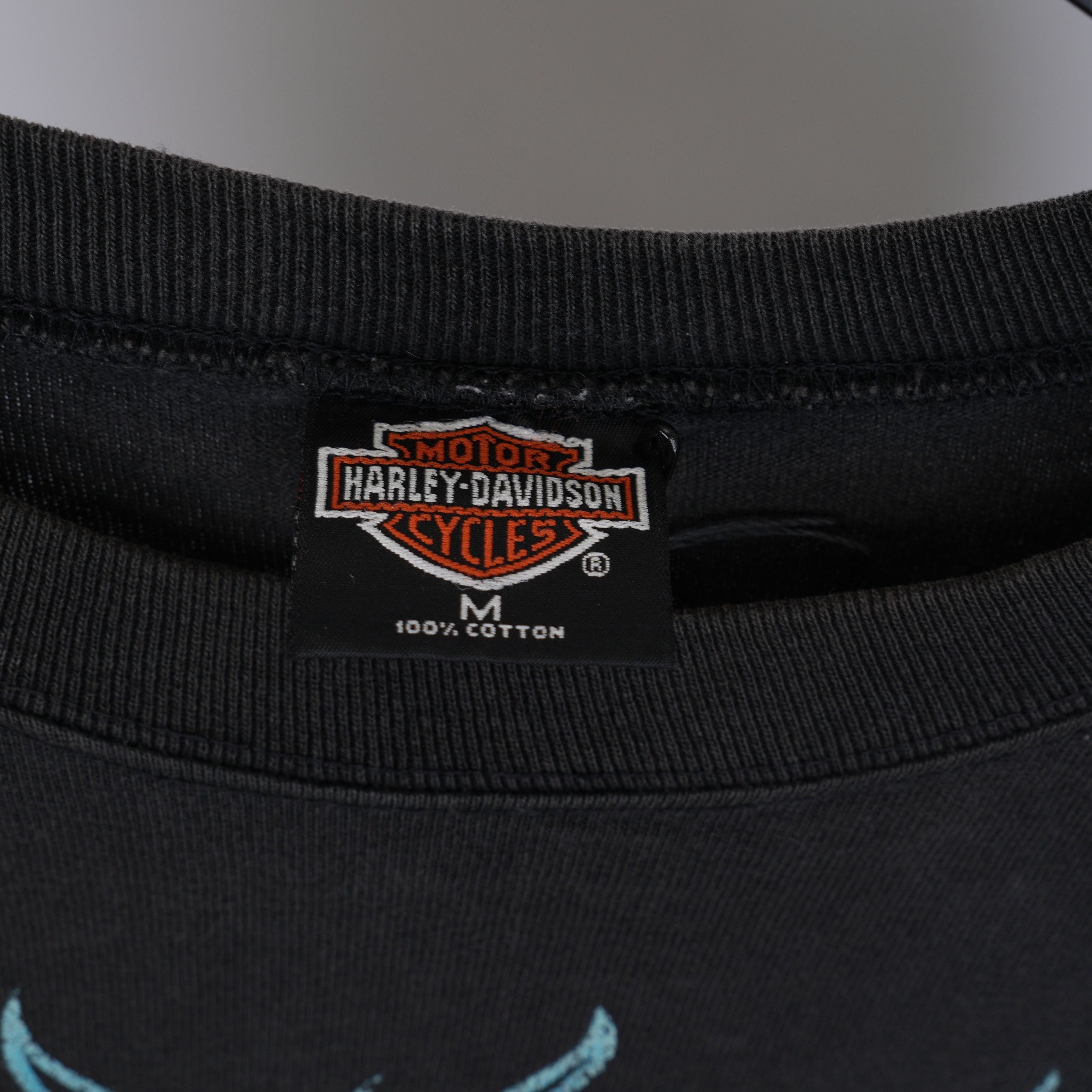 Vintage VINTAGE SKULL BLUE FLAME LONG SLEEVE T SHIRT HARLEY DAVIDSON Size US M / EU 48-50 / 2 - 5 Thumbnail