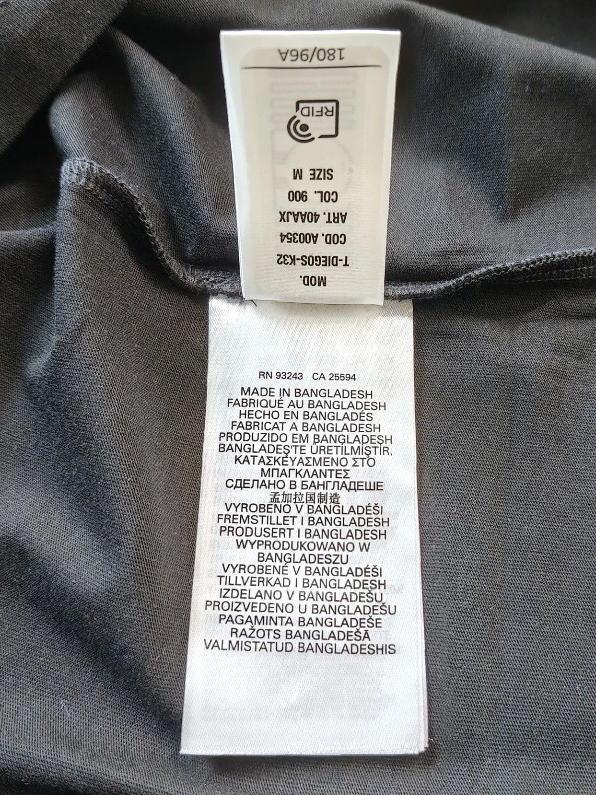 Diesel DIESEL Black Tshirt with Hardwear Denim Division print T4181 Size US M / EU 48-50 / 2 - 7 Thumbnail