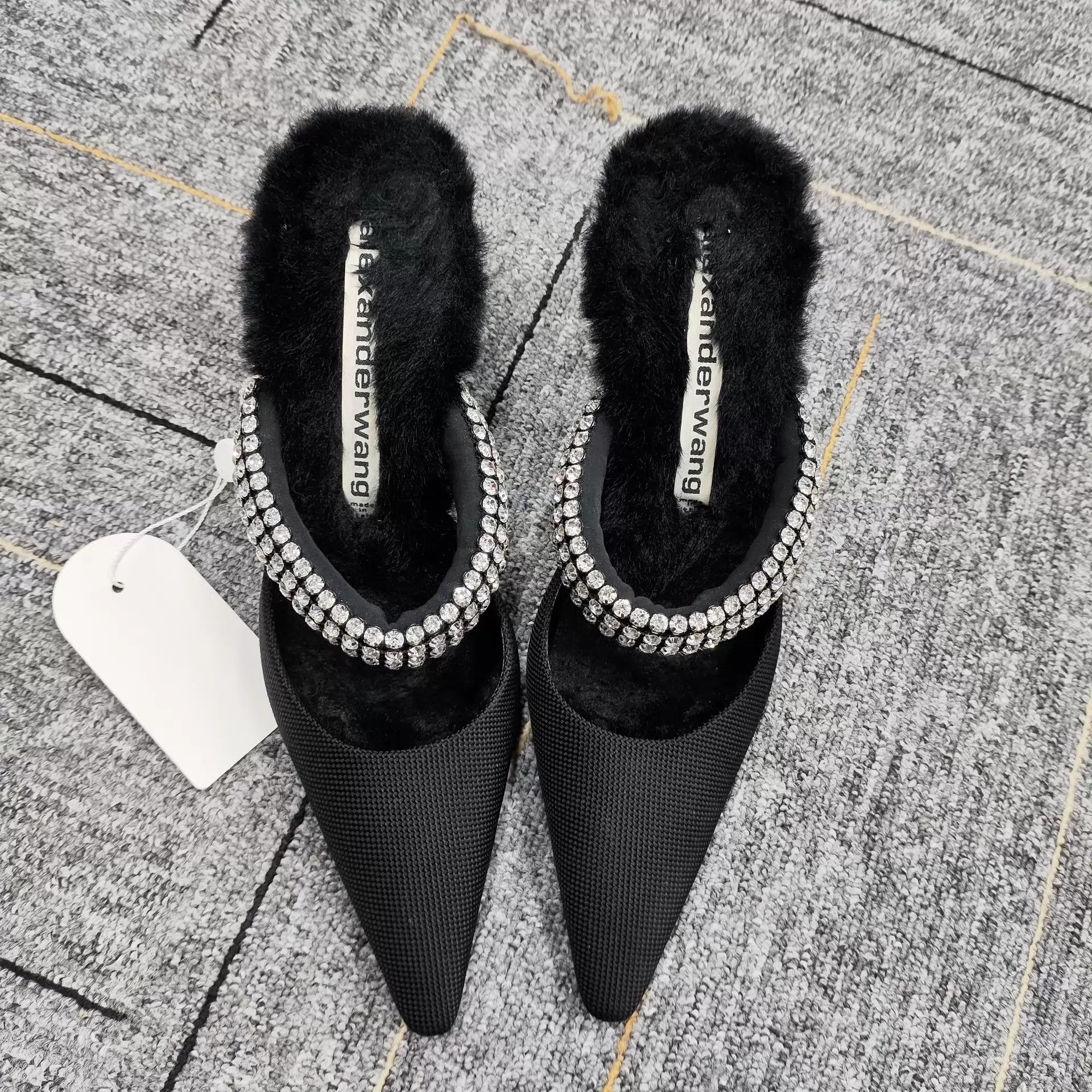 Alexander Wang Alexander Wang Pointed Toe Fur Heels Black 37 Size US 6.5 / IT 36.5 - 1 Thumbnail
