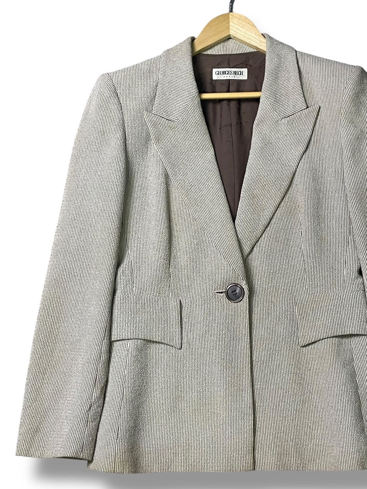 Designer × Japanese Brand × Vintage Georges Rech x Vintage Linen Blazer (35) Size US S / EU 44-46 / 1 - 4 Thumbnail
