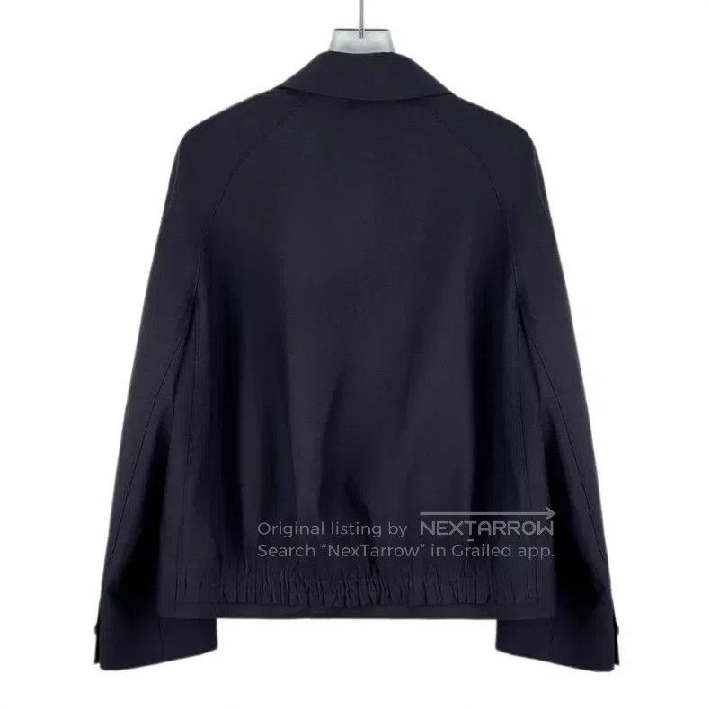 Gucci Gucci Dark gray logo embroidered wool lapel zipper long-sl Size S / US 4 / IT 40 - 2 Thumbnail