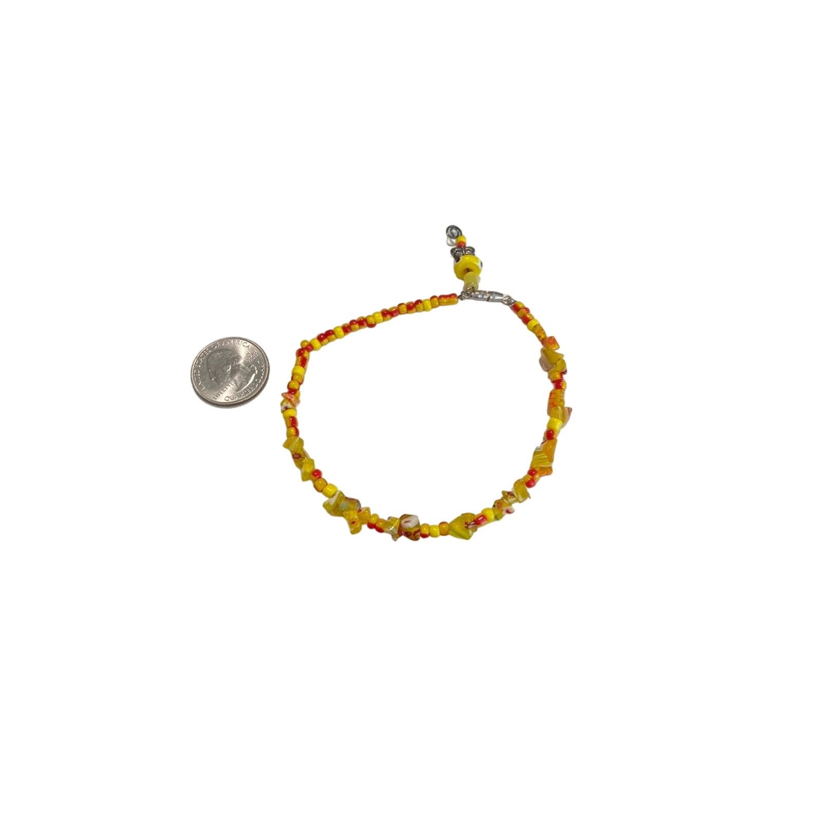 Handmade millefiori glass bead anklet Size ONE SIZE - 1 Thumbnail