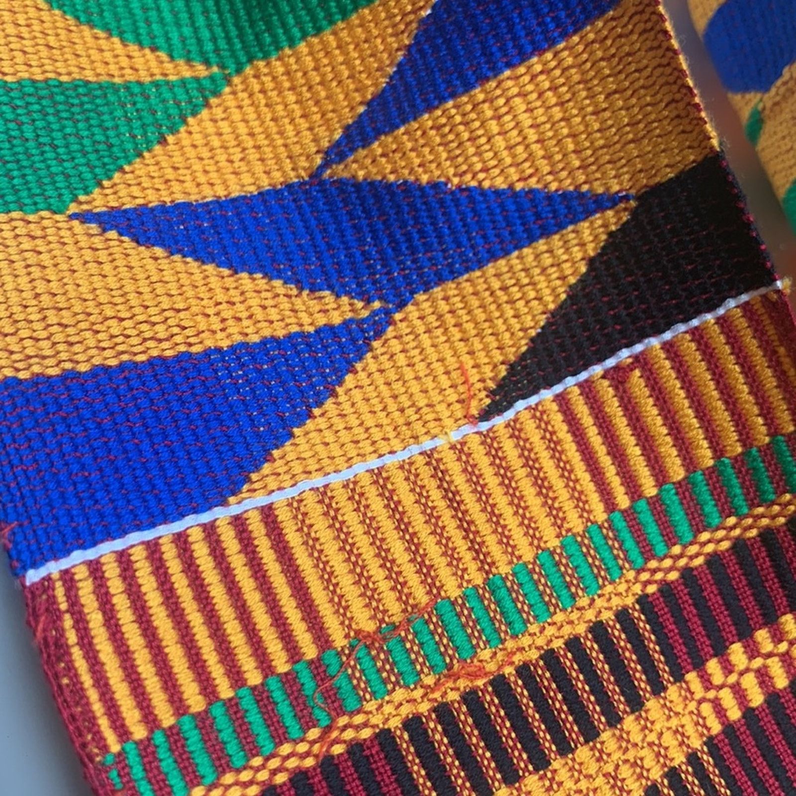 Vintage AFRICAN KENTE HANDWOVEN SCARF Size ONE SIZE - 2 Thumbnail
