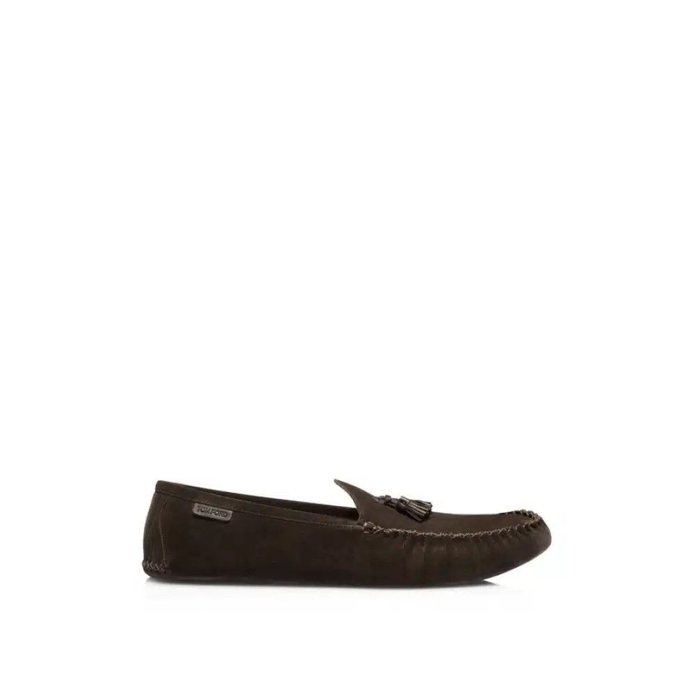 Tom Ford o1loc1c0326 J1557 Suede & Wool Loafers in Brown Size US 10 / EU 43 - 1 Thumbnail