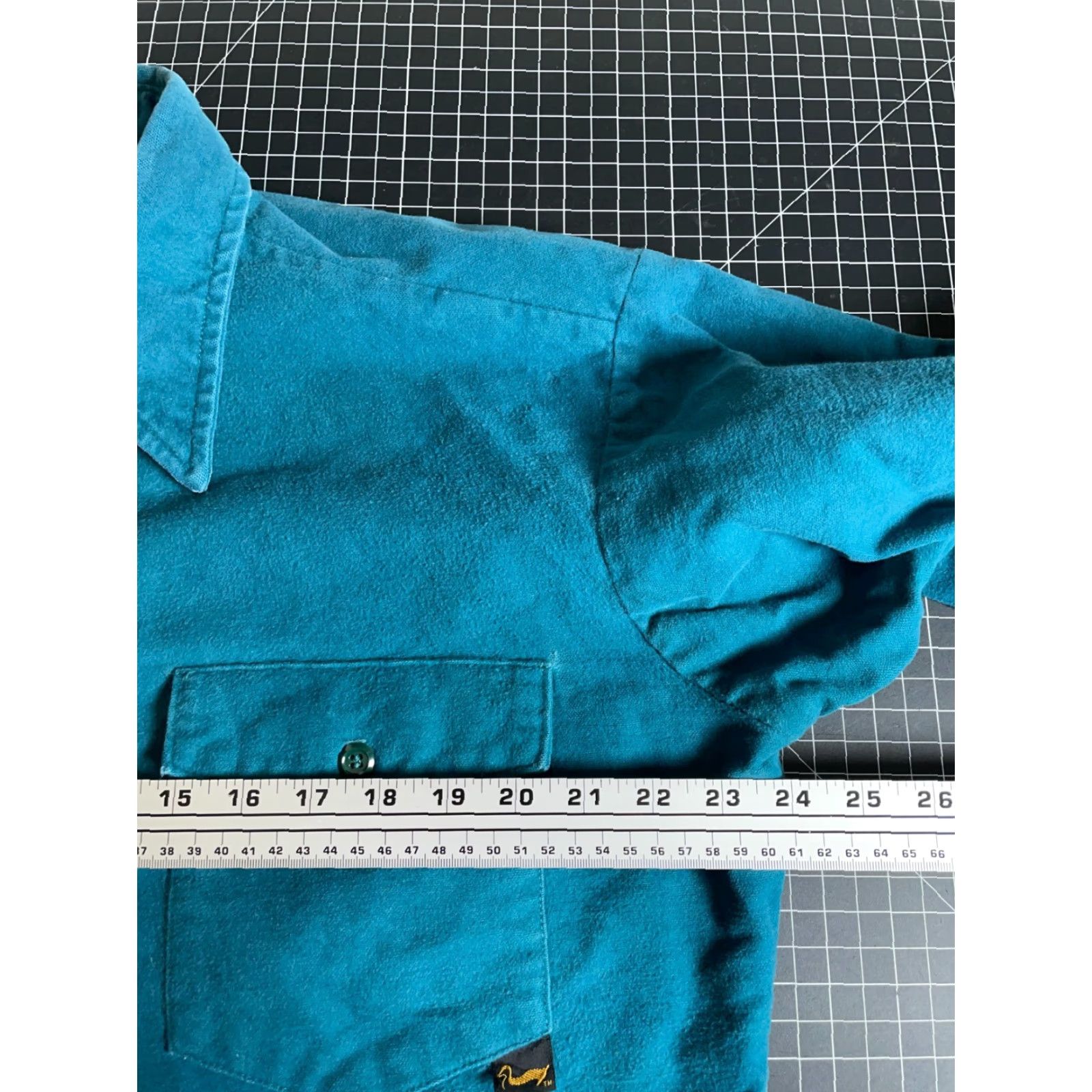 CLOT VINTAGE Duxbak Shirt Chamois Cloth Men XL Teal Heavyweight Workwear Long Sleeve Button-Up Collared Pocketed Size US XL / EU 56 / 4 - 5 Thumbnail
