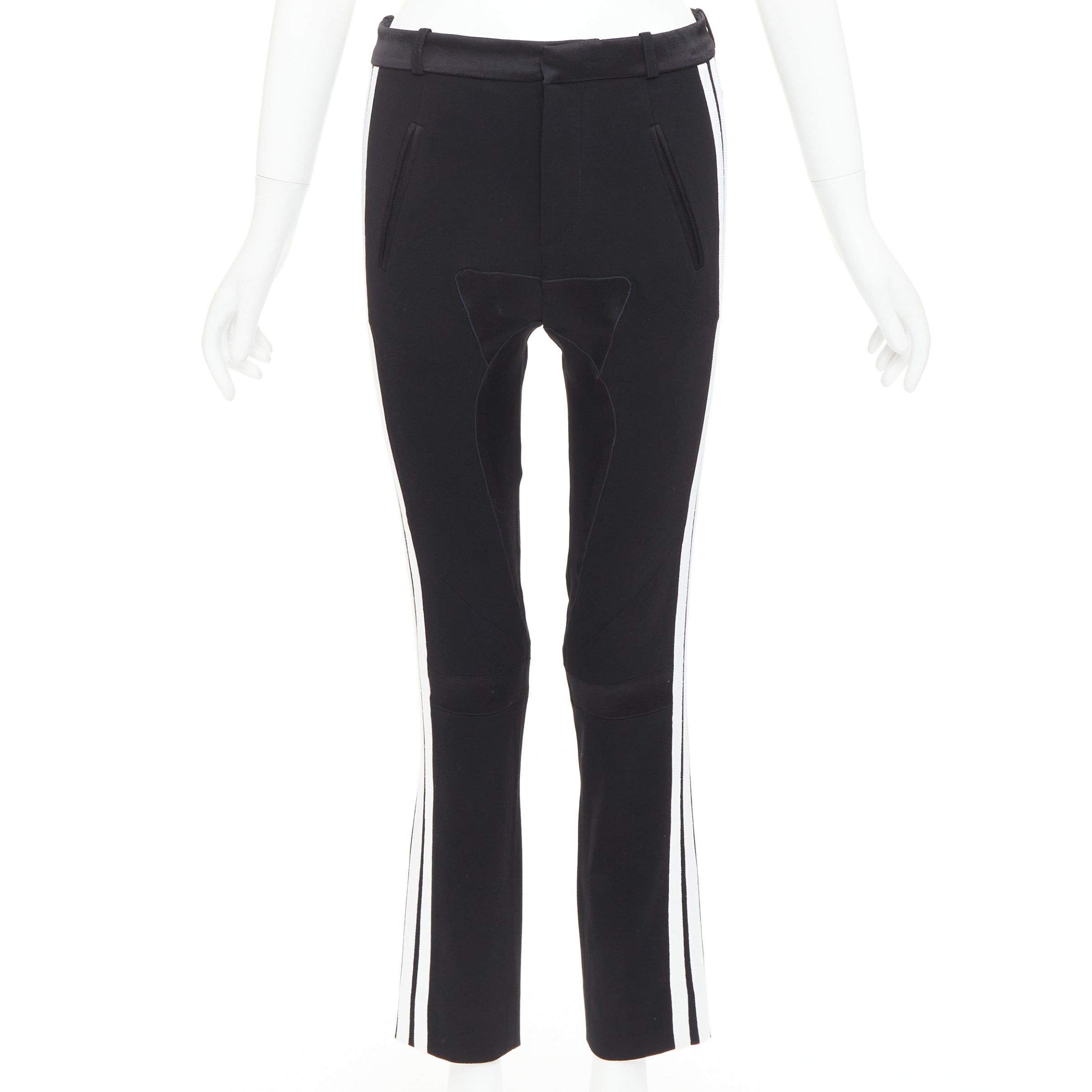 Balenciaga BALENCIAGA 2007 black white striped panelled bicycle inspired pants FR36 S Size 27" / US 4 / IT 40 - 1 Thumbnail