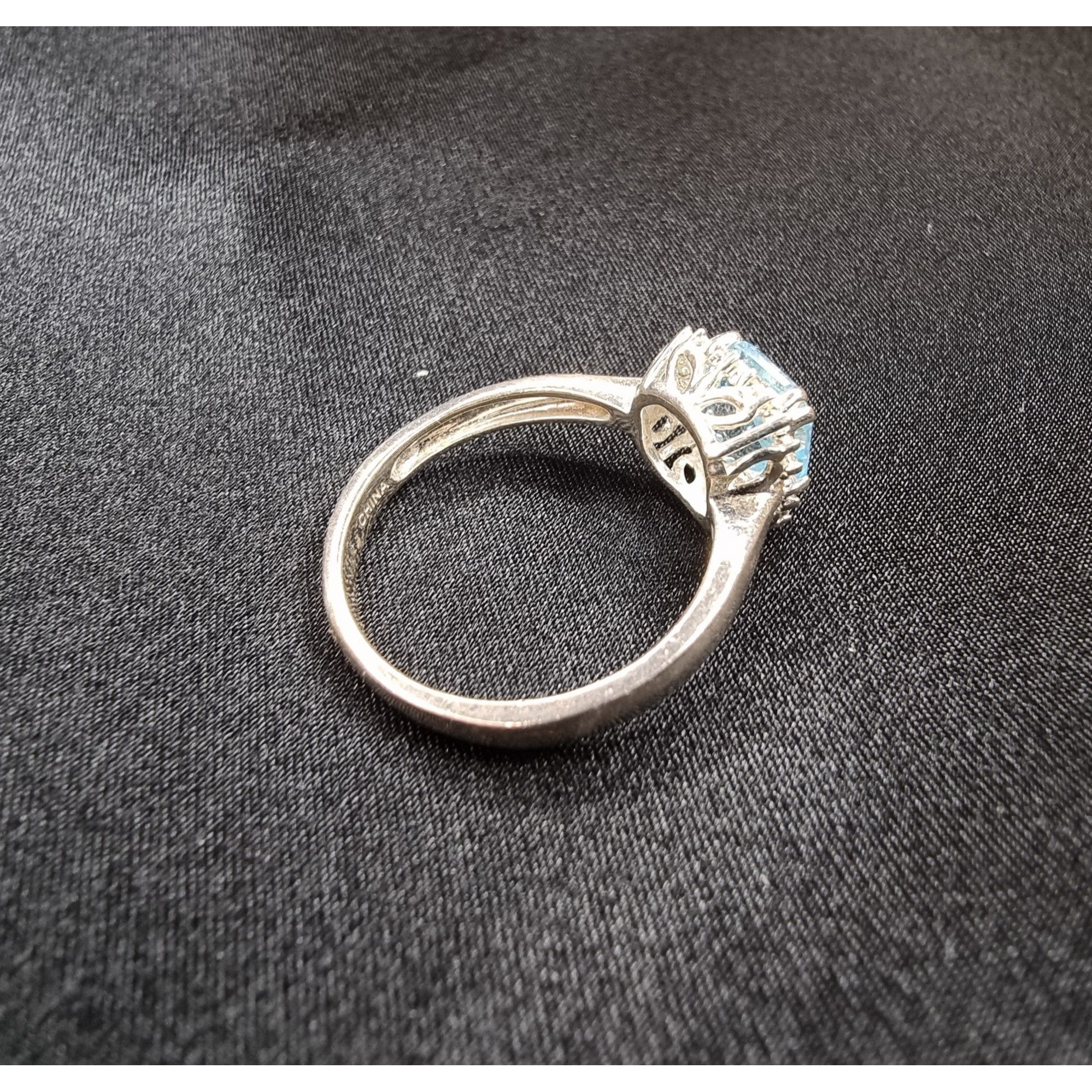 Vintage Vintage Sky Blue Topaz Tested 925 Sterling Silver Ring Size Size ONE SIZE - 5 Thumbnail