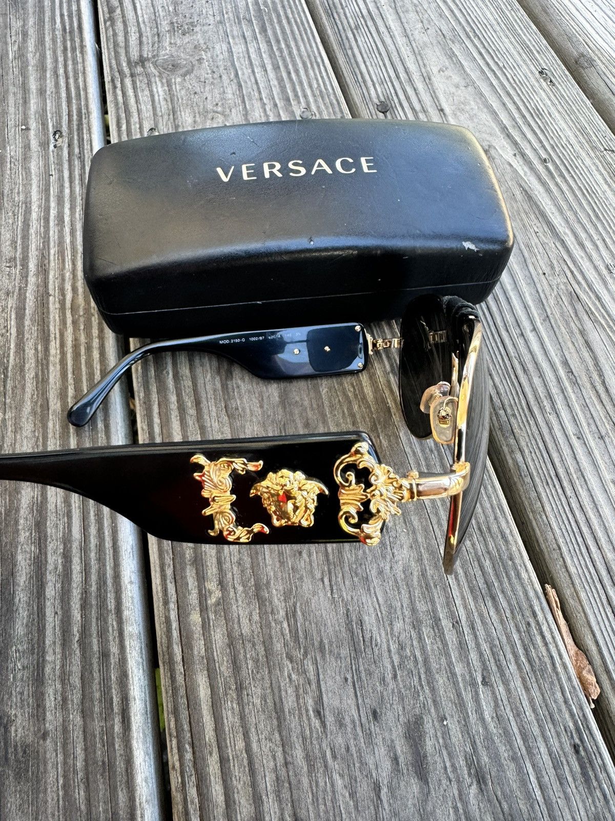 image of Versace Sunglasses Black & Gold Ve2150Q, Men's