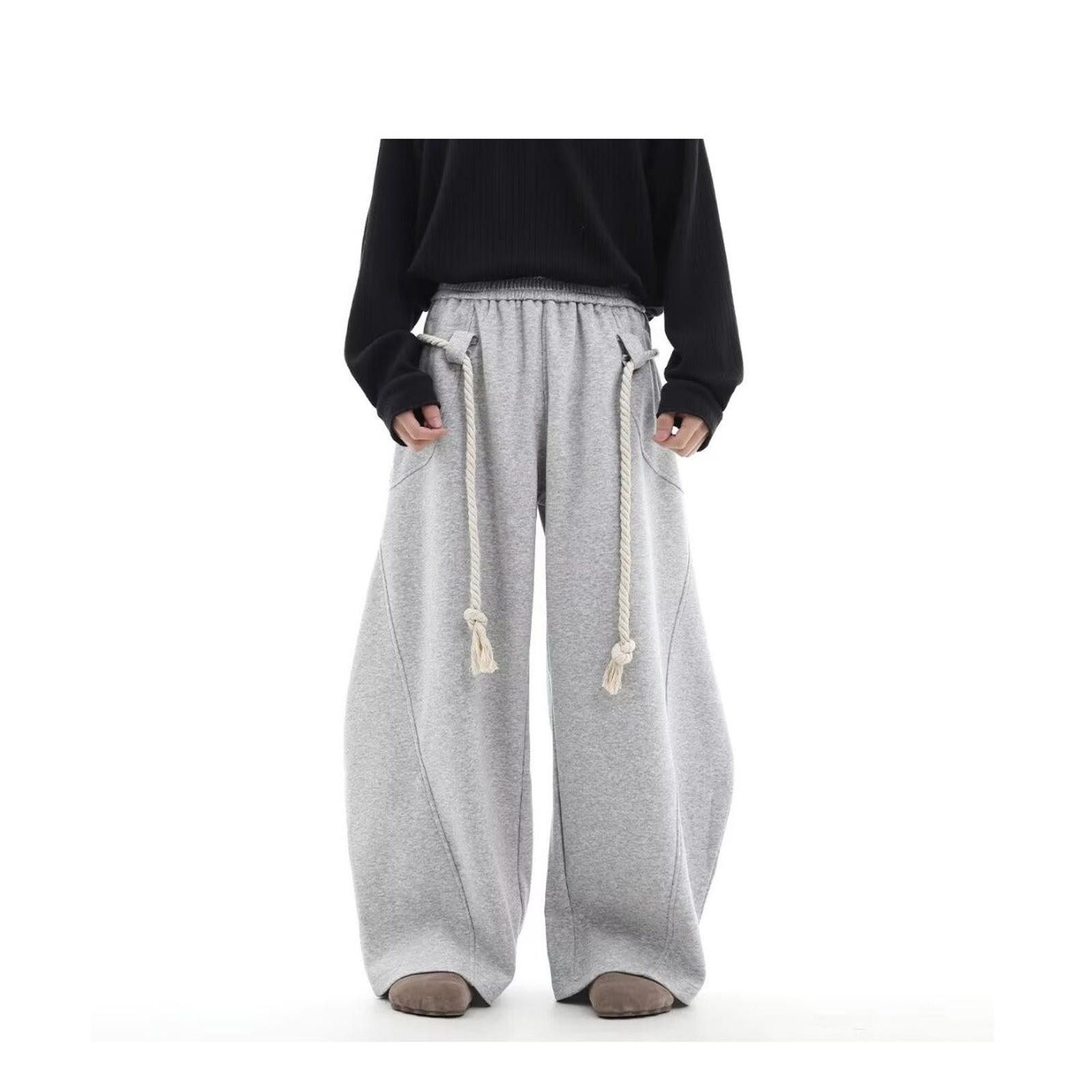 Vintage Loose Wide Leg Sweatpants - Chunky Rope Drawstring Size US 32 / EU 48 - 3 Thumbnail