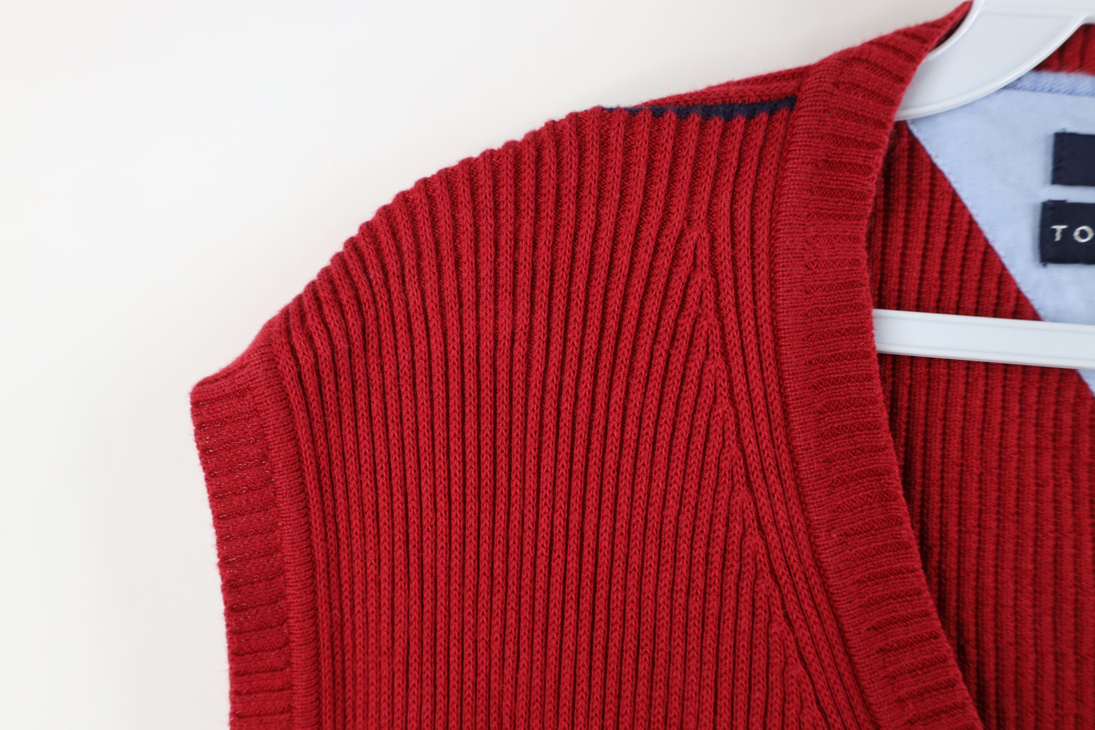 Tommy Hilfiger × Vintage Vintage 90s Tommy Hilfiger Cotton Ribbed Knit Sweater Vest Size US XL / EU 56 / 4 - 7 Thumbnail