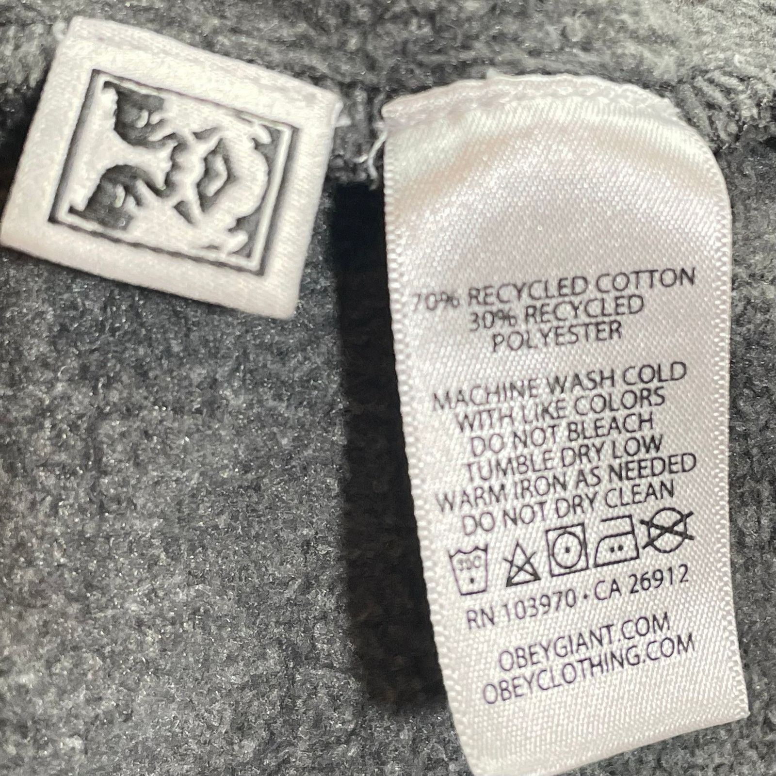 Obey Obey Faded Gray Cotton Hoodie Sweatshirt XL Size US XL / EU 56 / 4 - 3 Thumbnail