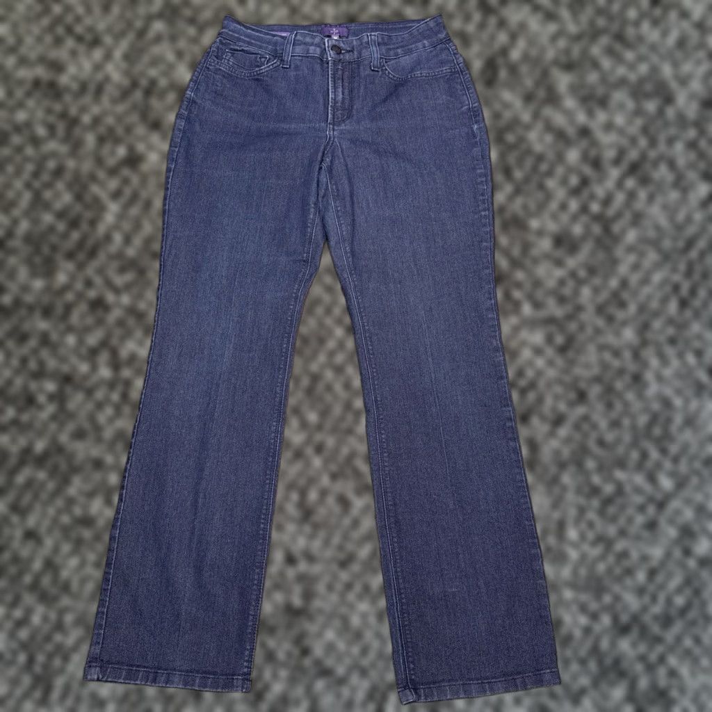 NYDJ NYDJ Marilyn Straight Jeans 8P Petite Mid Rise Stretch Denim 5-Pocket Blue Modern Womens Boys? Size 30" / US 8 / IT 44 - 1 Thumbnail