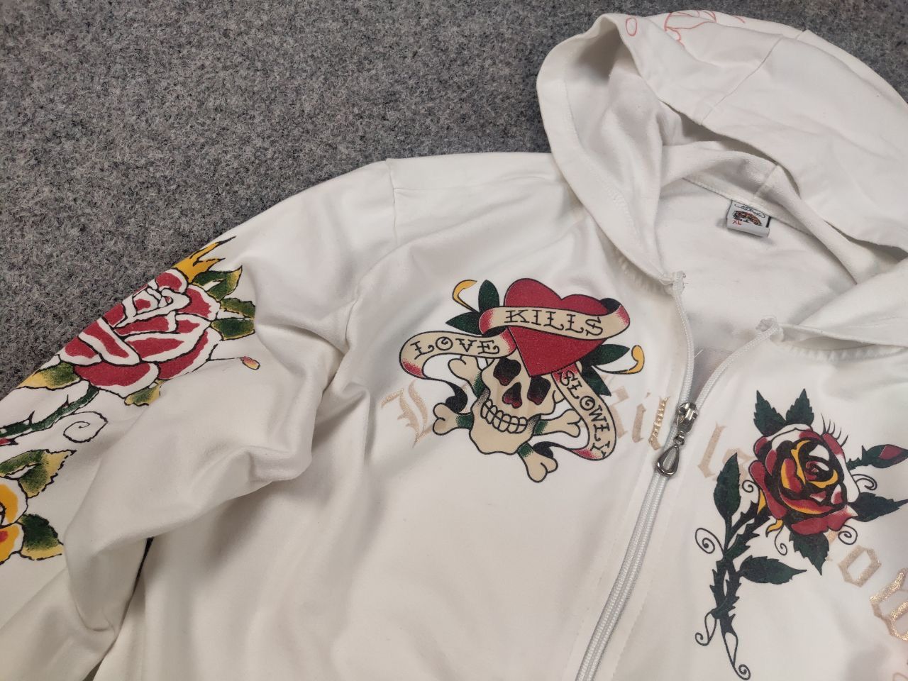 Ed Hardy Vintage Ed Hardy Designs Tattoo Logo Zip Hoodie Y2K Style Size L / US 10 / IT 46 - 12 Thumbnail