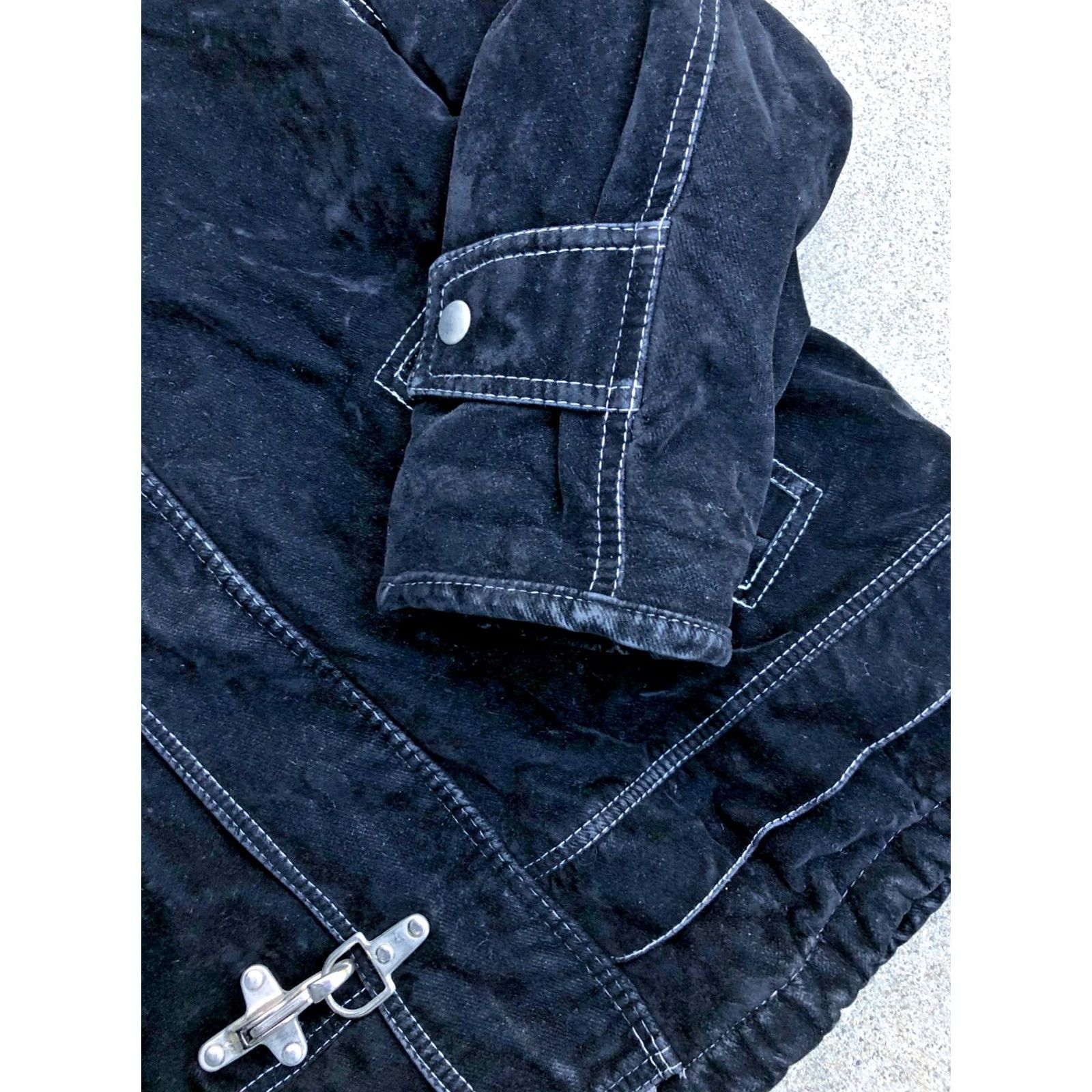 Vintage V PE.CA. Fireman Metal Clips Jacket Men's 2XL Black Quilted Lining Hoodie Italy Size US XXL / EU 58 / 5 - 7 Thumbnail
