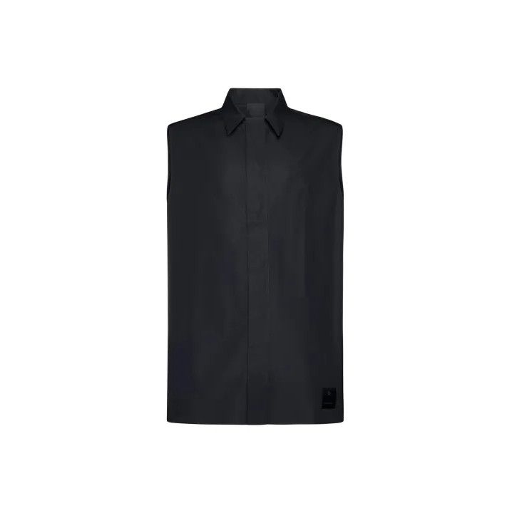 Givenchy Givenchy SS23 Men's Solid Lapel Sleeveless Shirt Size US XXS / EU 40 - 1 Thumbnail