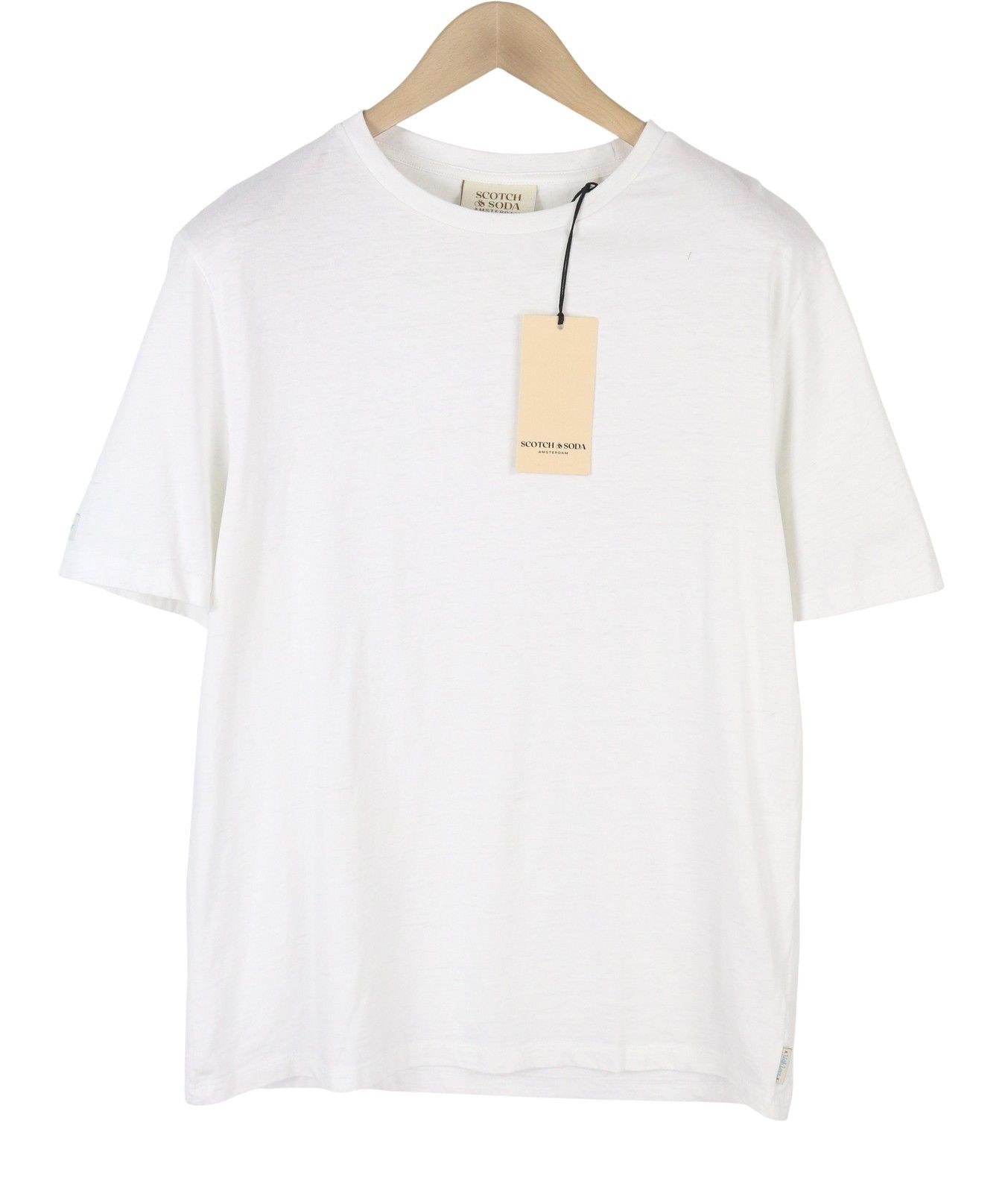 Scotch & Soda M White Cotton Linen Tricot T-Shirt 88583 Size US M / EU 48-50 / 2 - 1 Thumbnail