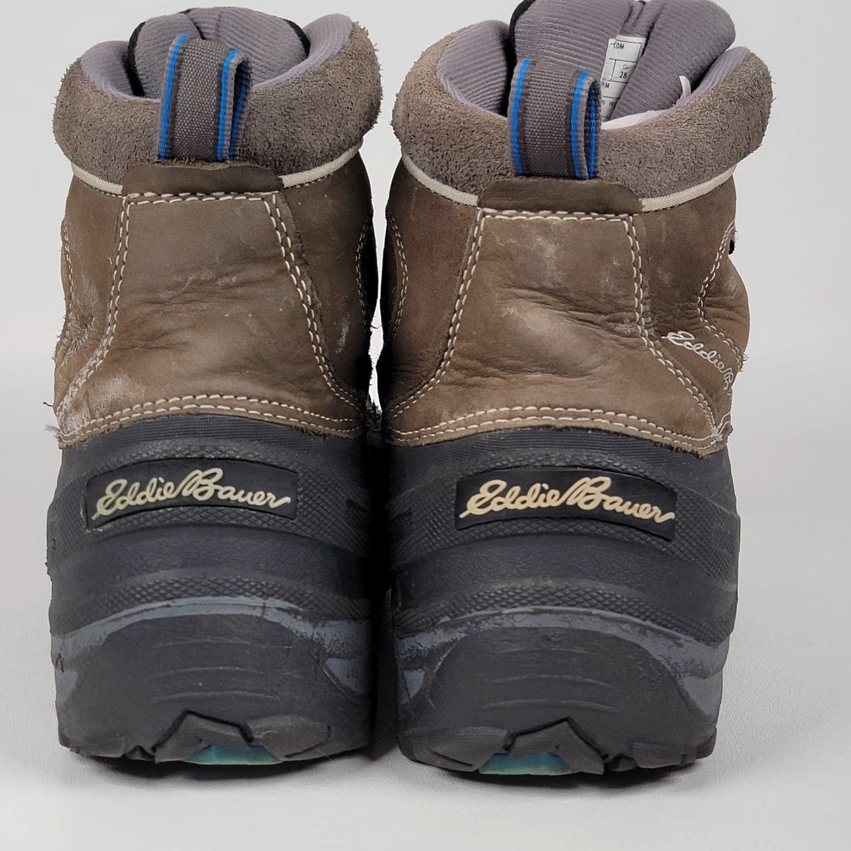 Eddie Bauer Eddie Bauer Mens Snow Boots Winter Waterproof Insulated 200g Thermafill Two Tone Brown Leather Rubber Snowfoil Boots Mens 10 Shoes Size US 10 / EU 43 - 7 Thumbnail