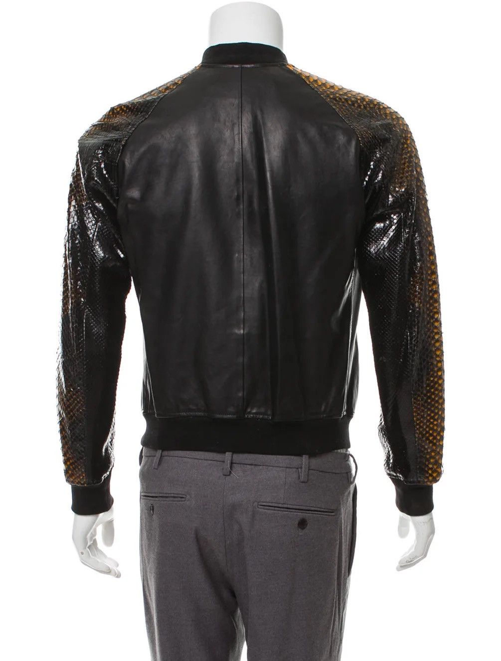 McQ Alexander McQueen ALEXANDER MCQUEEN BOMBER JACKET WITH PYTHON SLEEVES Size US XL / EU 56 / 4 - 2 Thumbnail