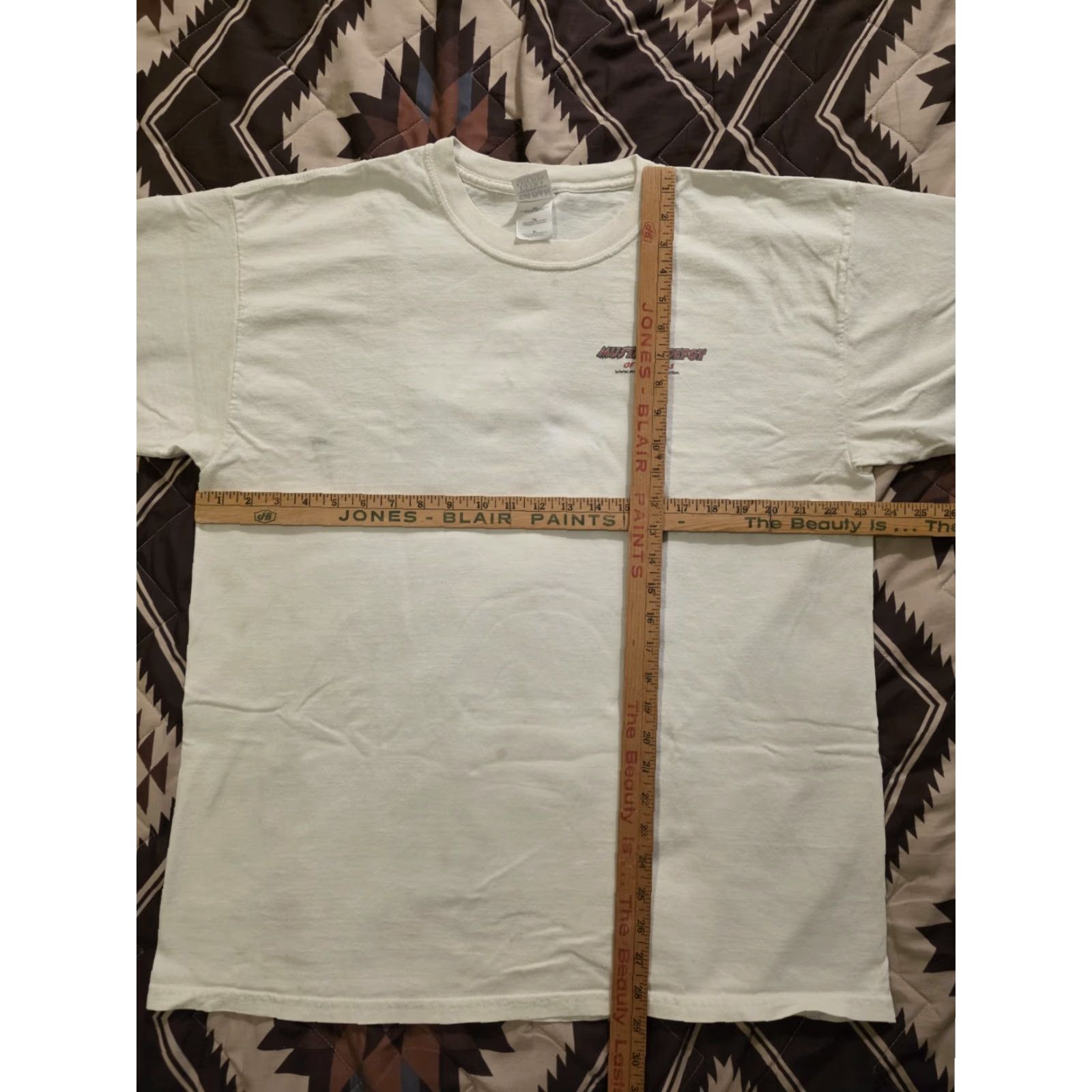 Gildan VINTAGE Gildan T-Shirt Mustang Depot Of Las Vegas Ford Mustang Men's XL White Graphic Print Cars Retro 90s Mens Size US XL / EU 56 / 4 - 5 Thumbnail