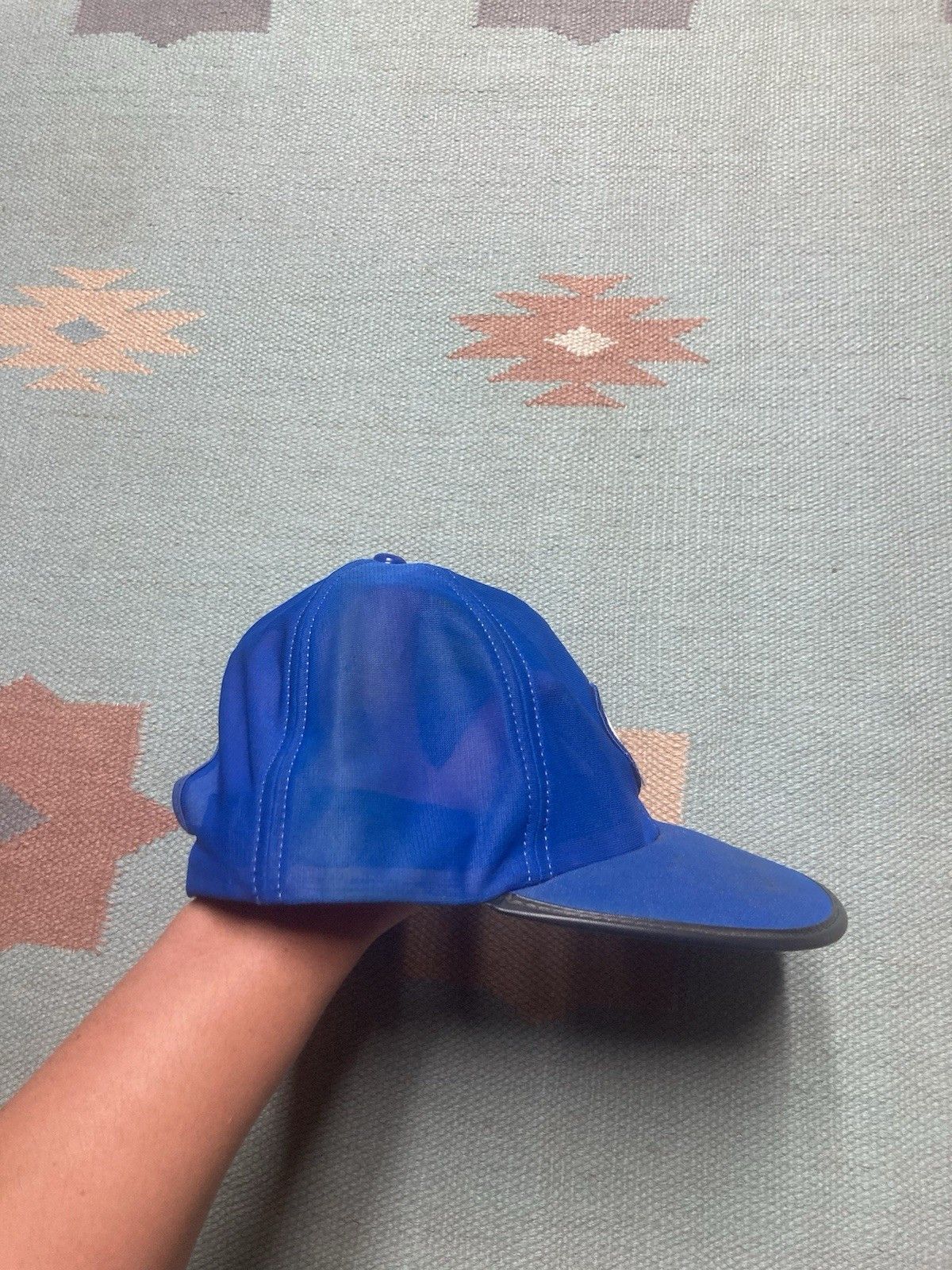 Vintage 70s 80s SnapBack hat white trucks patch lightweight blue Size ONE SIZE - 7 Thumbnail