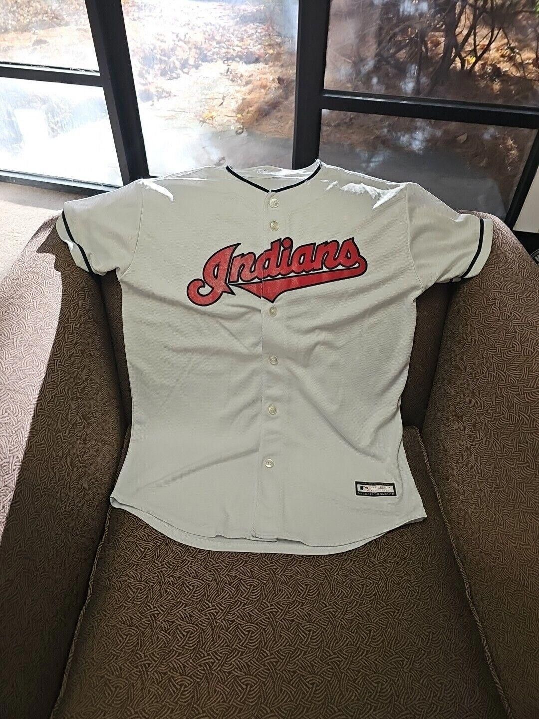 Majestic Indians Majestic Jersey Youth Size XL White Lindor #12 Size ONE SIZE - 1 Thumbnail