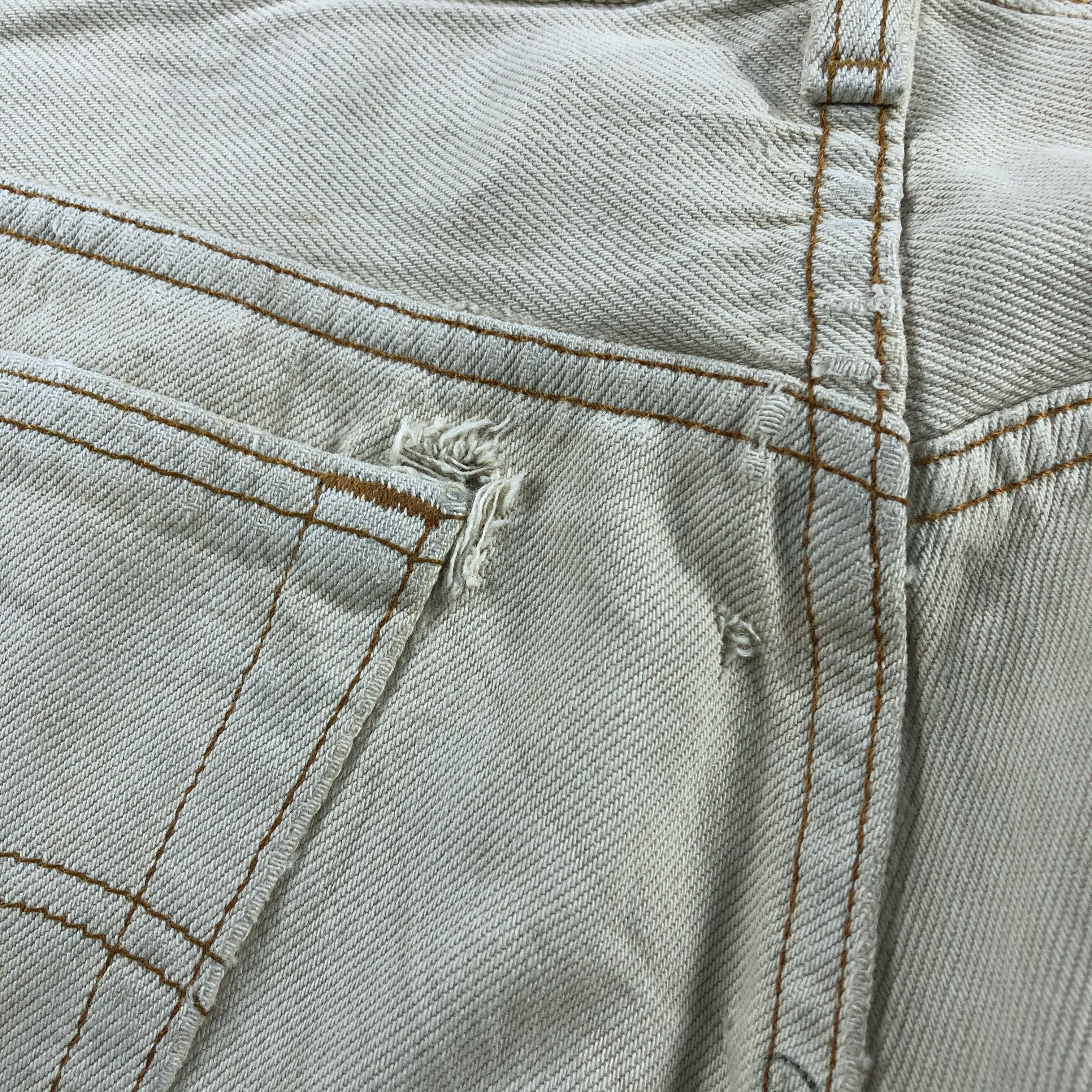 Levi's × Vintage 90s Vintage White Cream Levis 501 Jeans-JM2428 Size US 33 - 8 Thumbnail