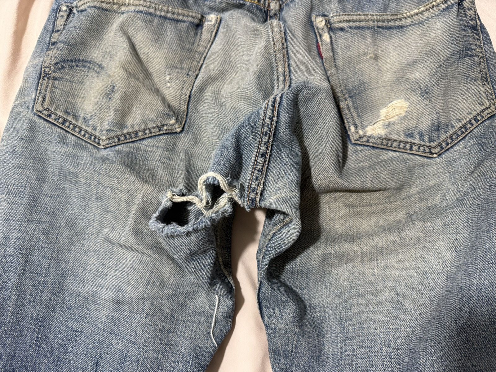 Japanese Brand Heavily Distressed Fullcount Selvedge Denim Size US 33 - 10 Thumbnail