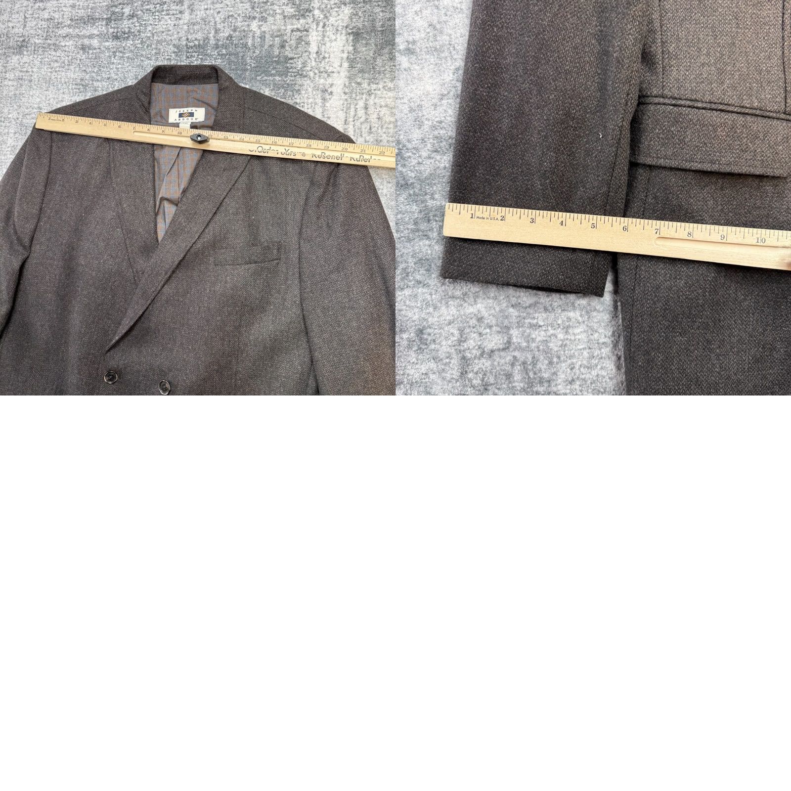 Joseph Abboud Joseph Abboud Blazer Jacket Men 2XL Brown Double-Breasted Sport Coat Elbow Patch Jacket Front Button Style: Two-Button Peak Lapel Solid Polyester Wool Size 48R - 10 Thumbnail