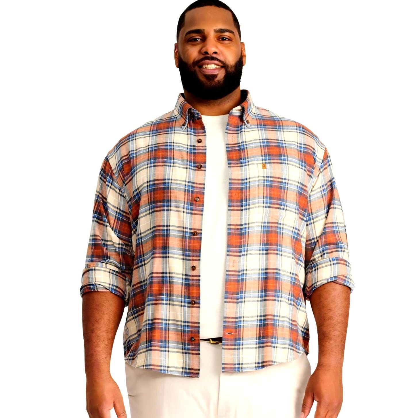 Izod Izod 2XLT Brown Plaid Long Sleeve Button-Up Shirt Size US XXL / EU 58 / 5 - 2 Thumbnail