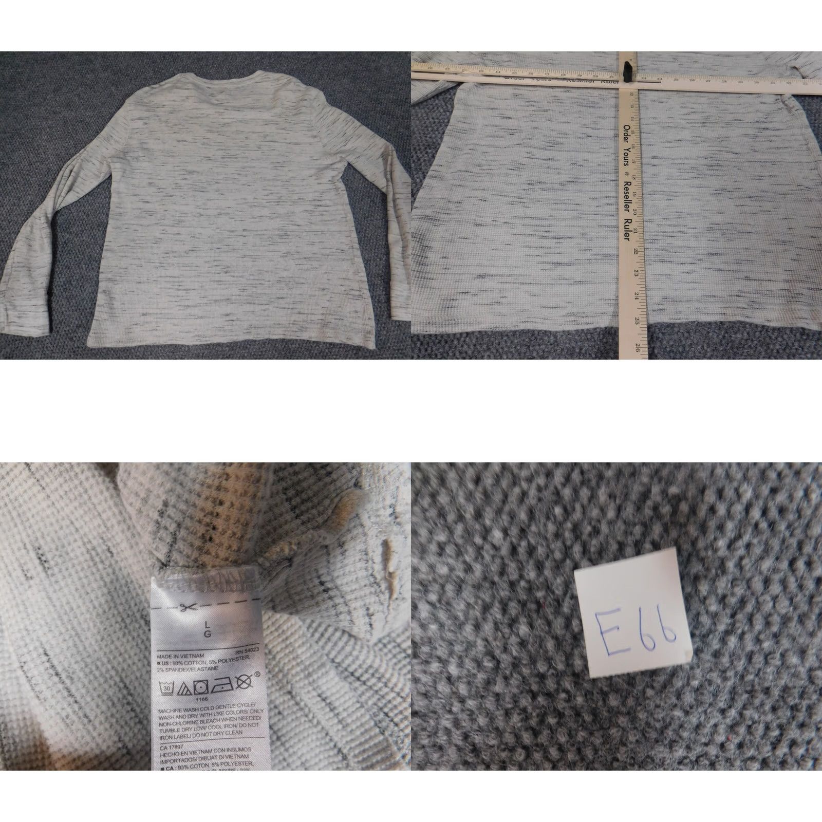 Old Navy Old Navy Mens Sweater XL Gray Crew Neck Pullover Stretch Knit Wool Cotton Regular Long Sleeve Camouflage Vintage: No Size US XL / EU 56 / 4 - 8 Thumbnail