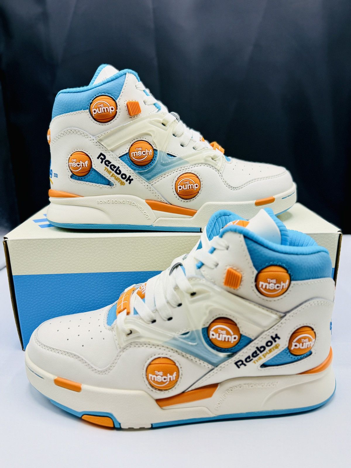 MSCHF MSCHF x Reebok Omni Zone IX Pump size 7 Blue Orange MSCHF013 Size US 7 / EU 40 - 1 Thumbnail