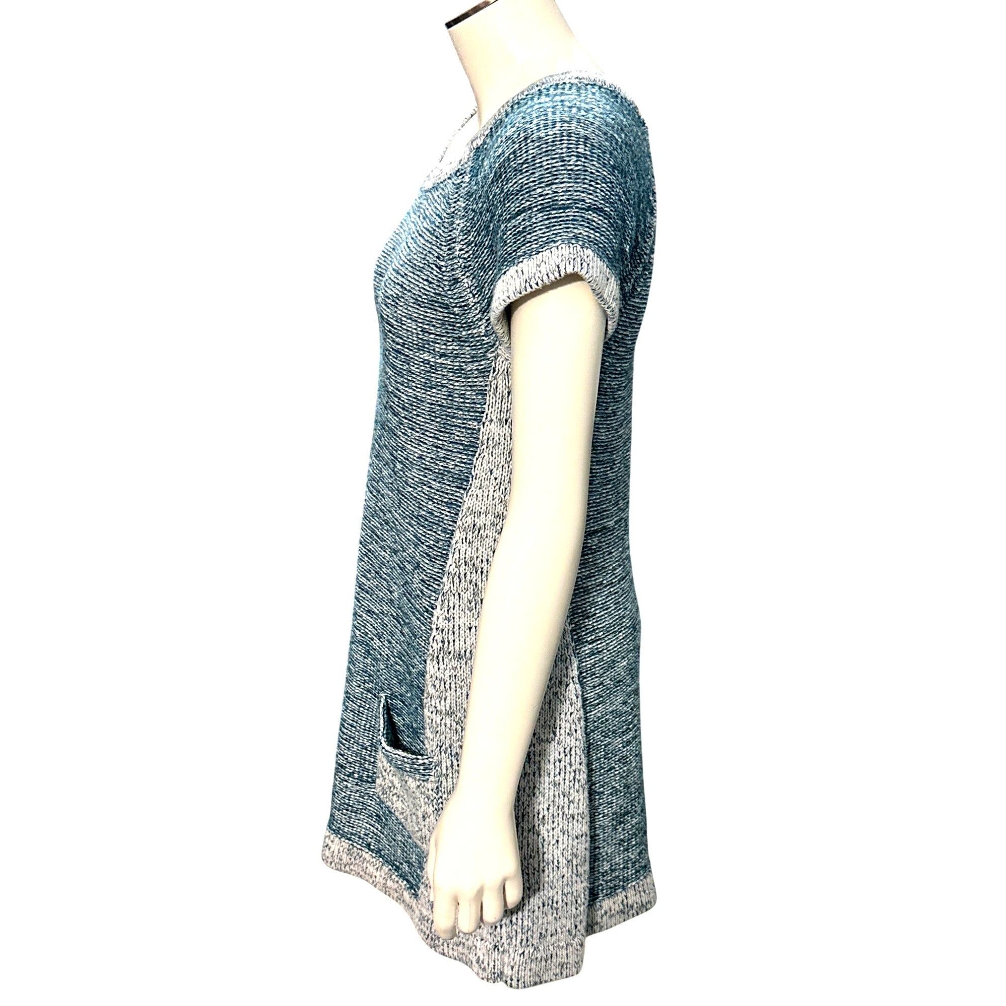 Other CCC Heathered Blue White Cap Sleeve Knit Dress Marine Layer Size M / US 6-8 / IT 42-44 - 2 Thumbnail