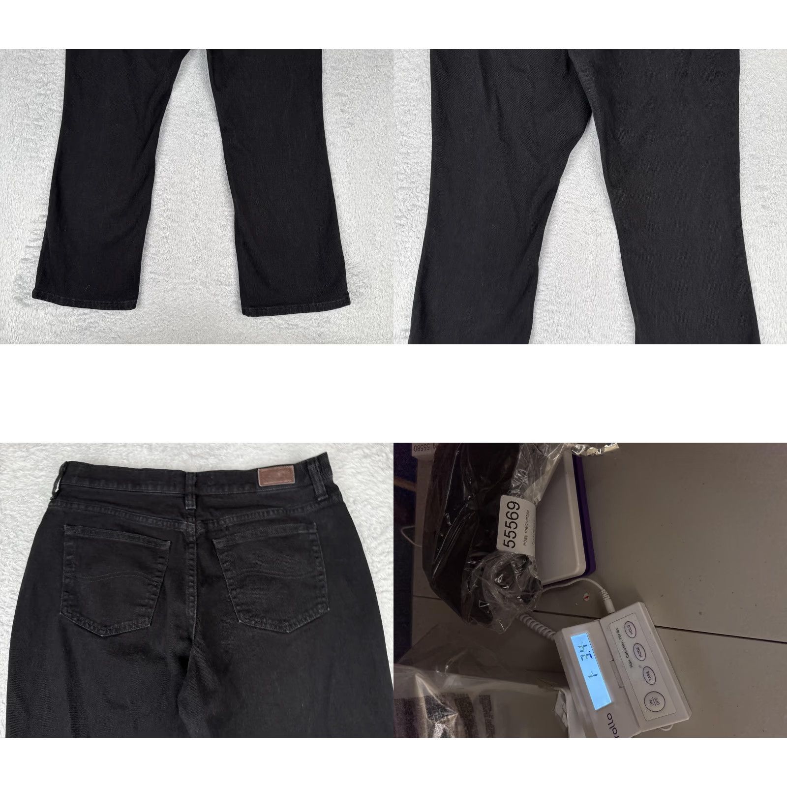 Lee Lee Jeans Womens Bootcut Relaxed 12 Short Black Wash High Rise Stretch Denim 32x29 Size 34" / US 12 / IT 48 - 10 Thumbnail