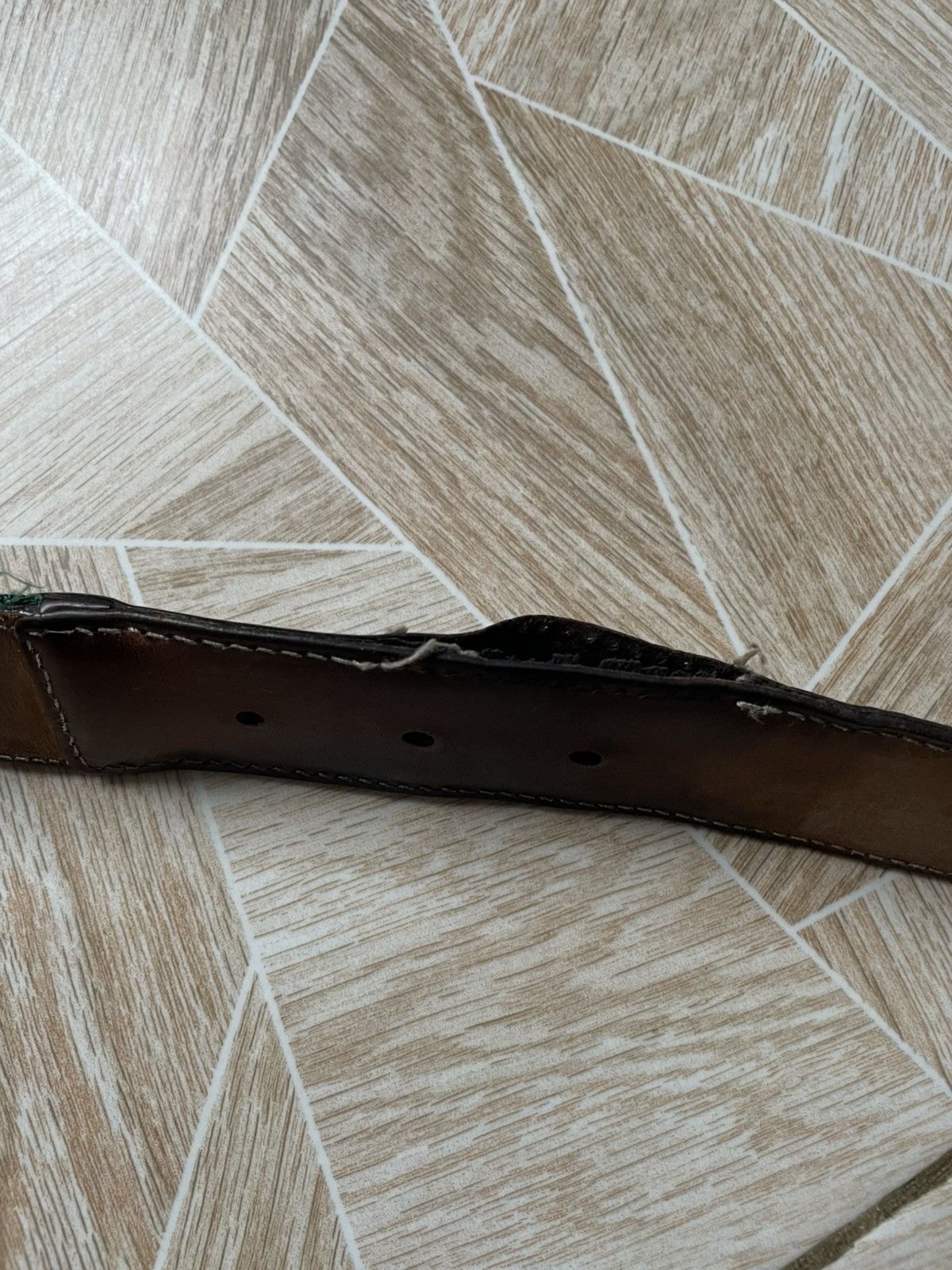 Gucci × Vintage Vintage Designer Gucci Leather Metal Buckle Belt Red Green Size ONE SIZE - 10 Thumbnail
