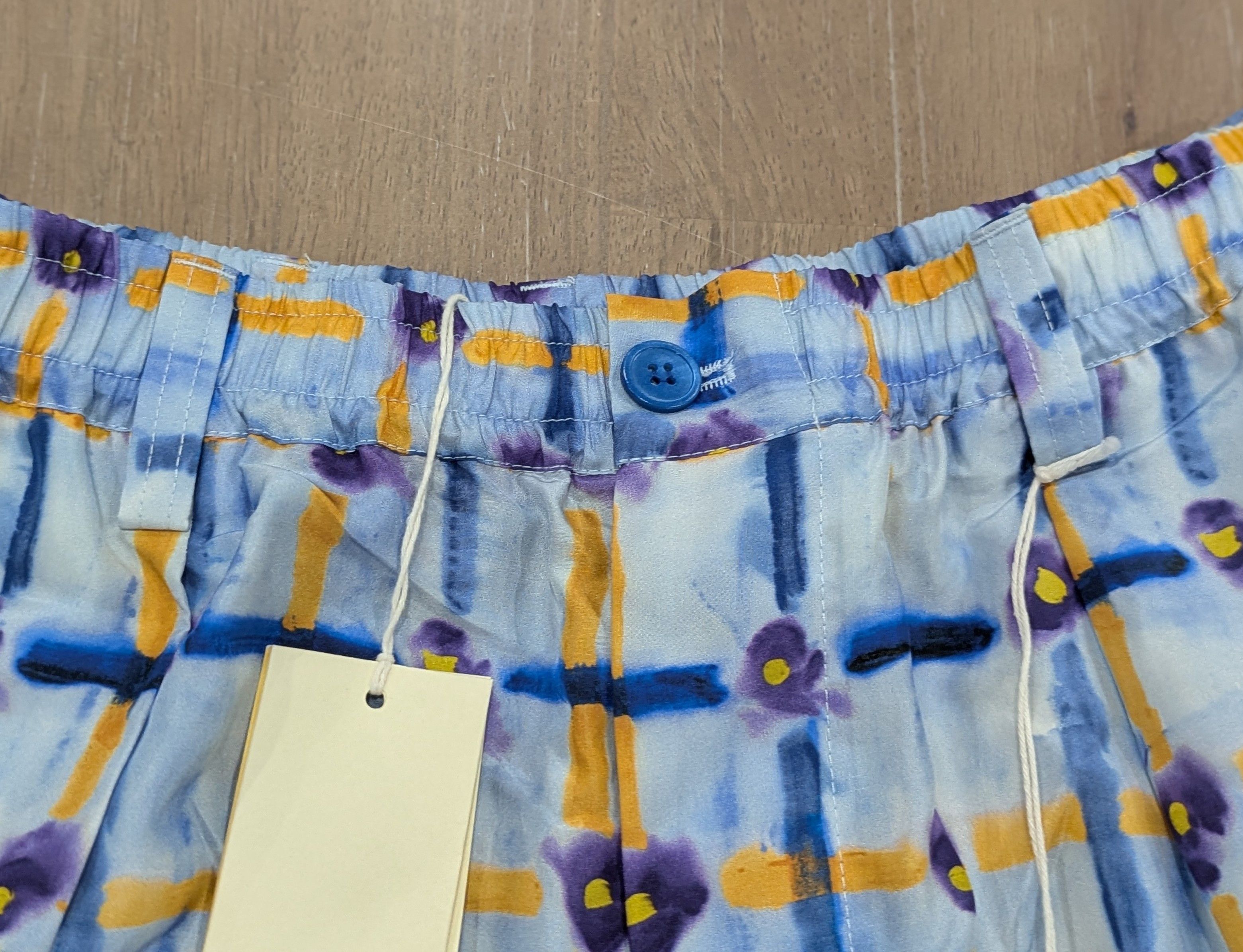 Marni MARNI Paintstroke Floral Silk Shorts Light Blue 54 US 38 Size US 38 / EU 54 - 2 Thumbnail