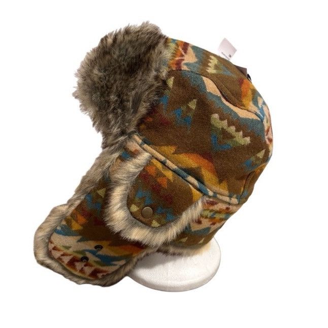Pendleton Pendleton 100% Wool Faux Fur Trapper Hat Solstice Canyon MED Size ONE SIZE - 8 Thumbnail