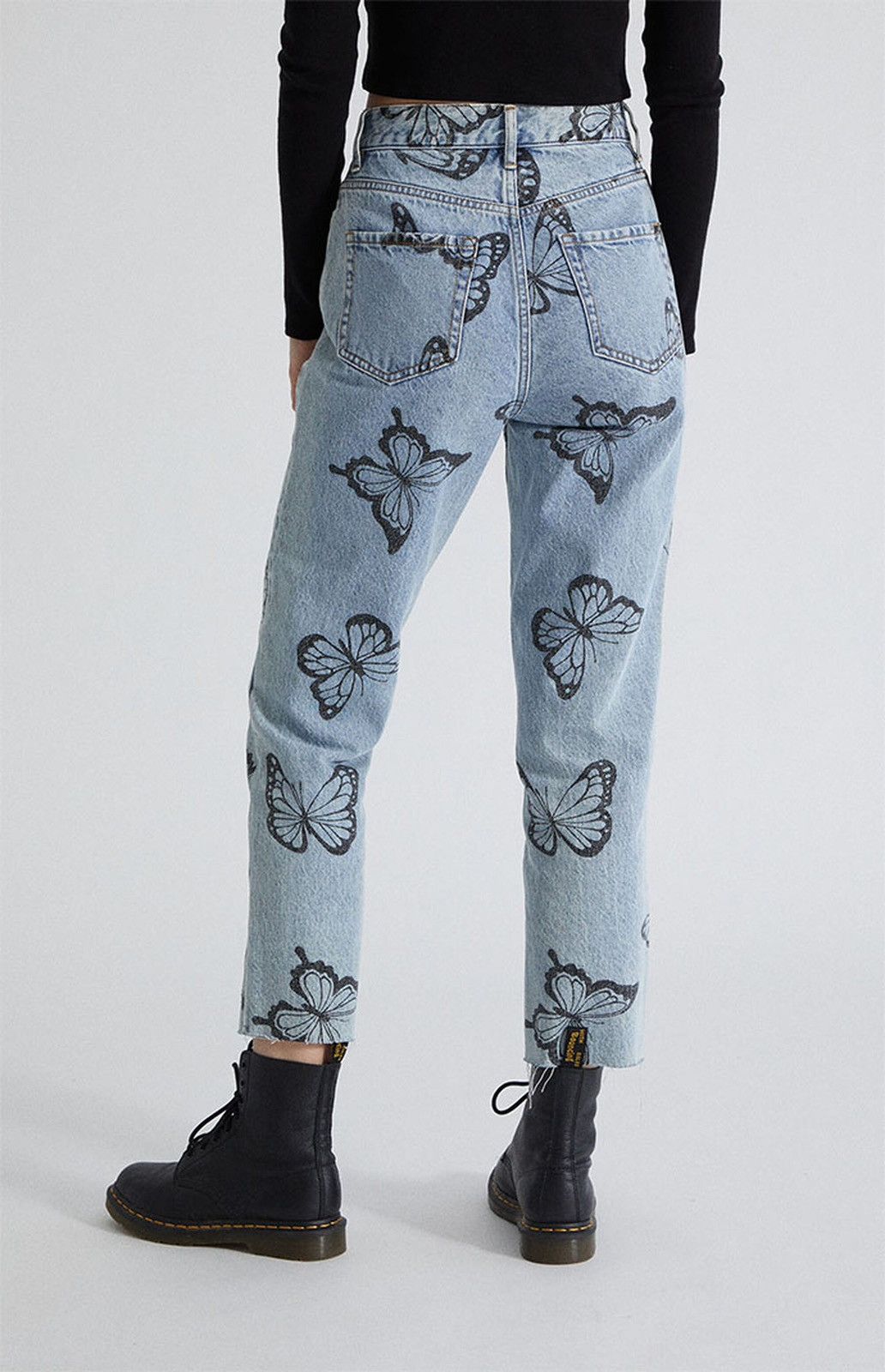 Pacsun PacSun Eco Butterfly High Waisted Straight Leg Jeans Size 25" / US 0 / IT 36 - 4 Thumbnail