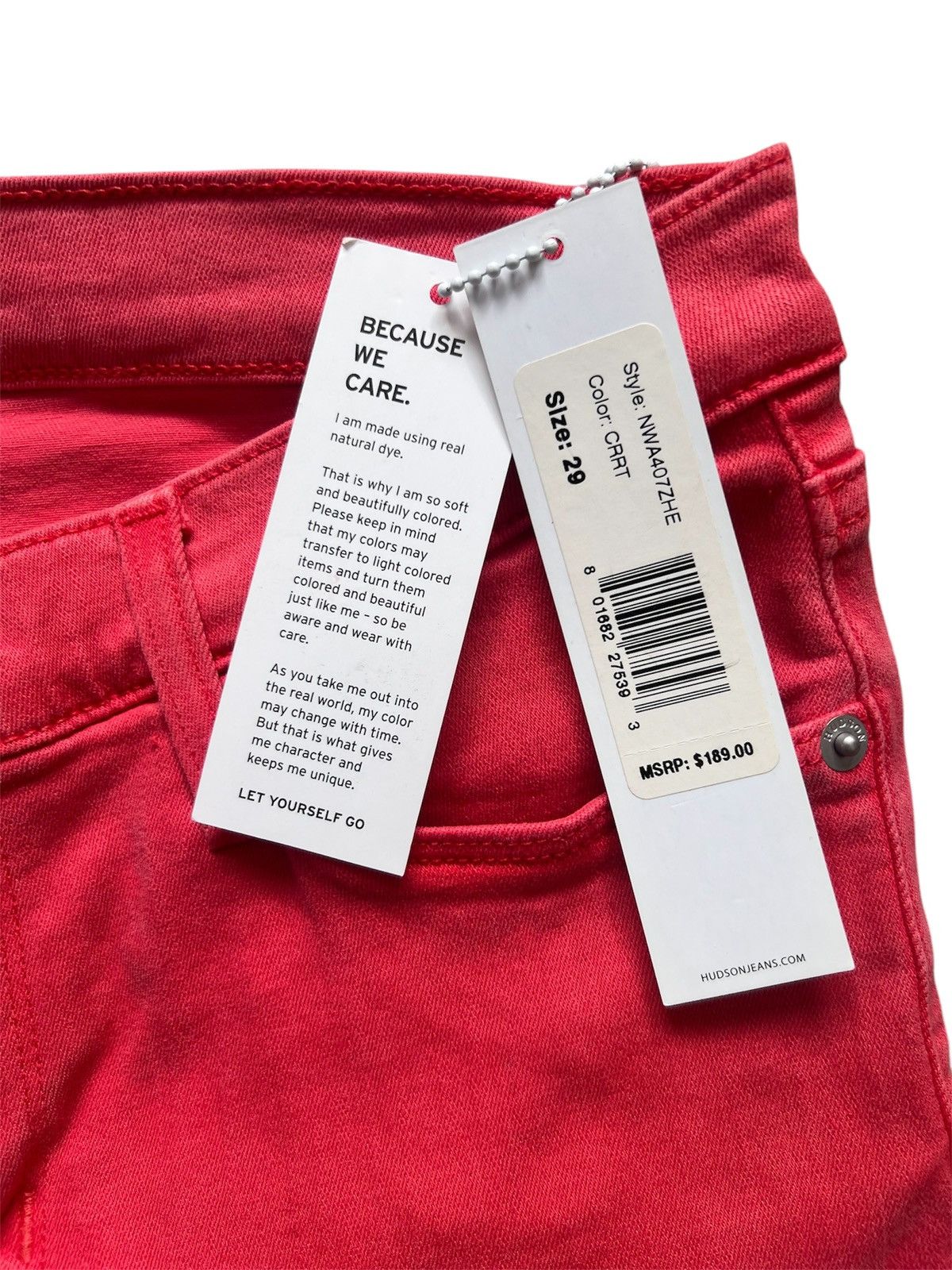 Hudson Hudson Super Skinny Ankle Krista Jeans in Coral | 29 NWT Size 29" - 4 Thumbnail