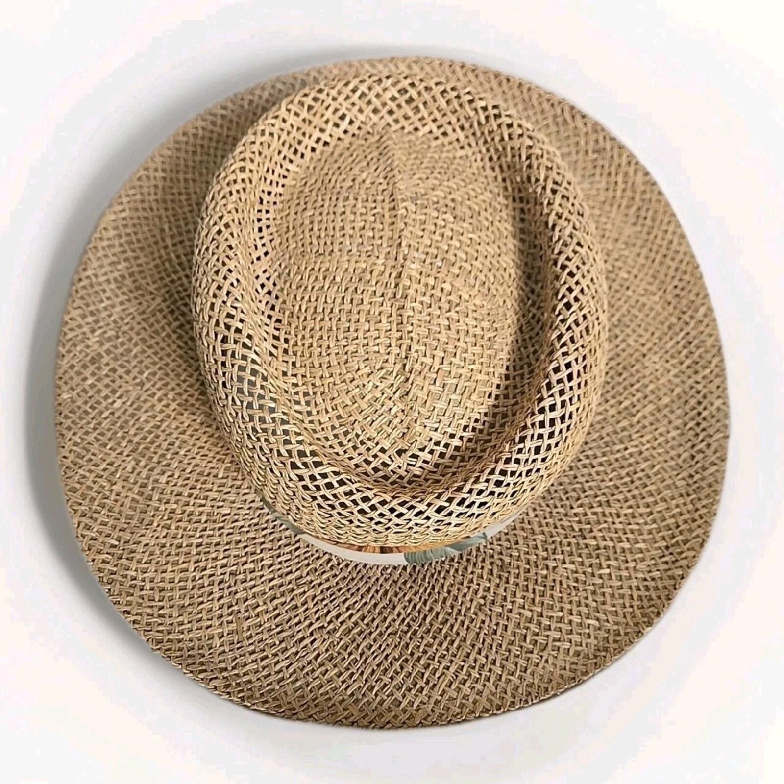 Other Vintage GREEN CLUB Fits All Straw Golf Hat Floral Band OS Size ONE SIZE - 7 Thumbnail