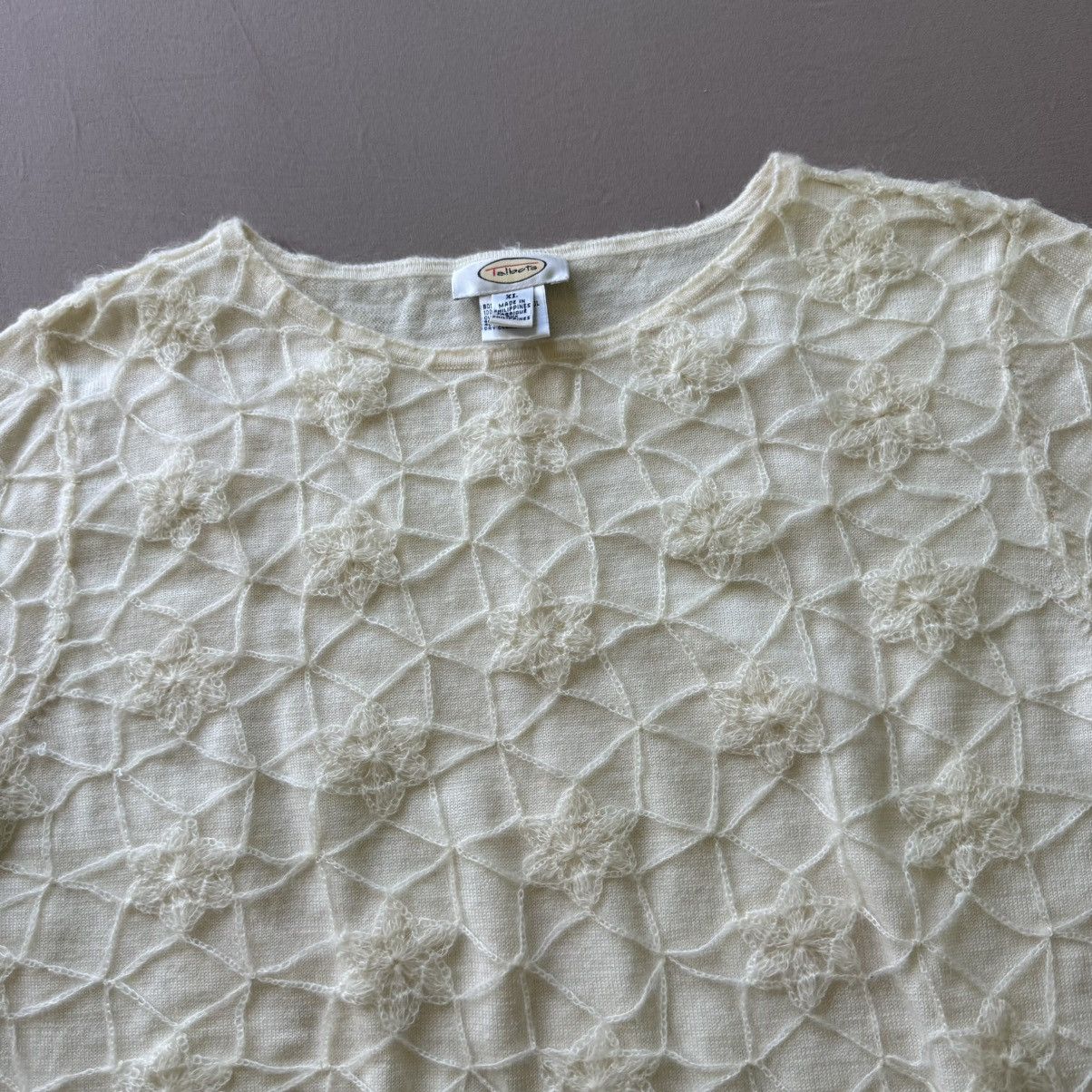 Talbots Vintage Talbots Wool Crochet Overlay Sweater Size XL / US 12-14 / IT 48-50 - 4 Thumbnail