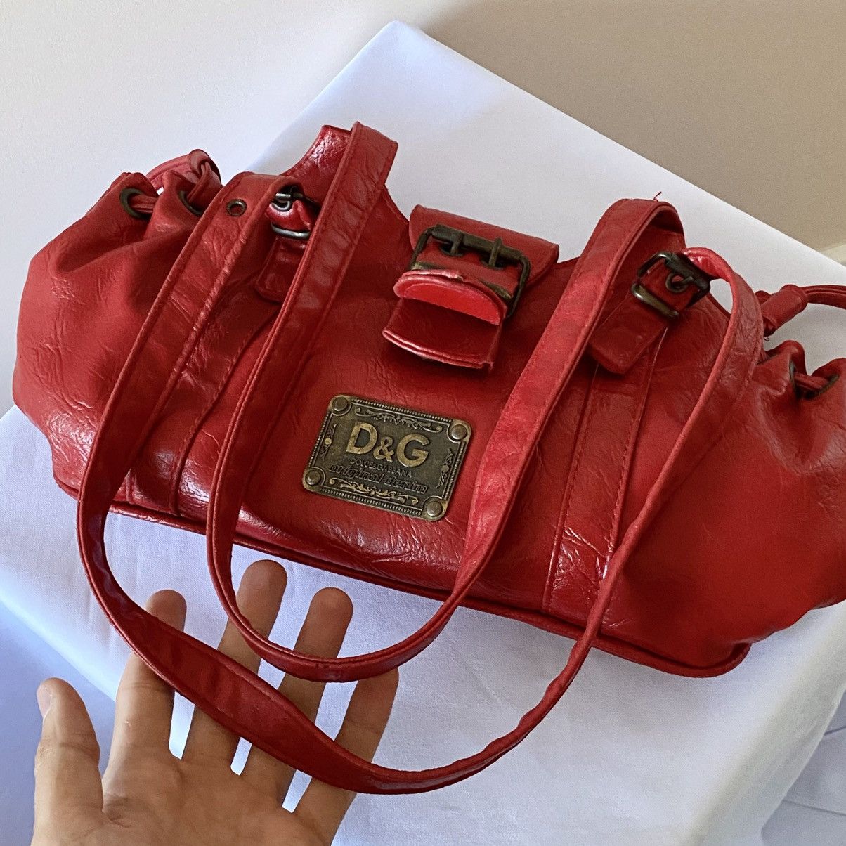 90s Dolce & Gabbana Logo Bag Red Cute ❤️ GGL Diesel Style Y2K