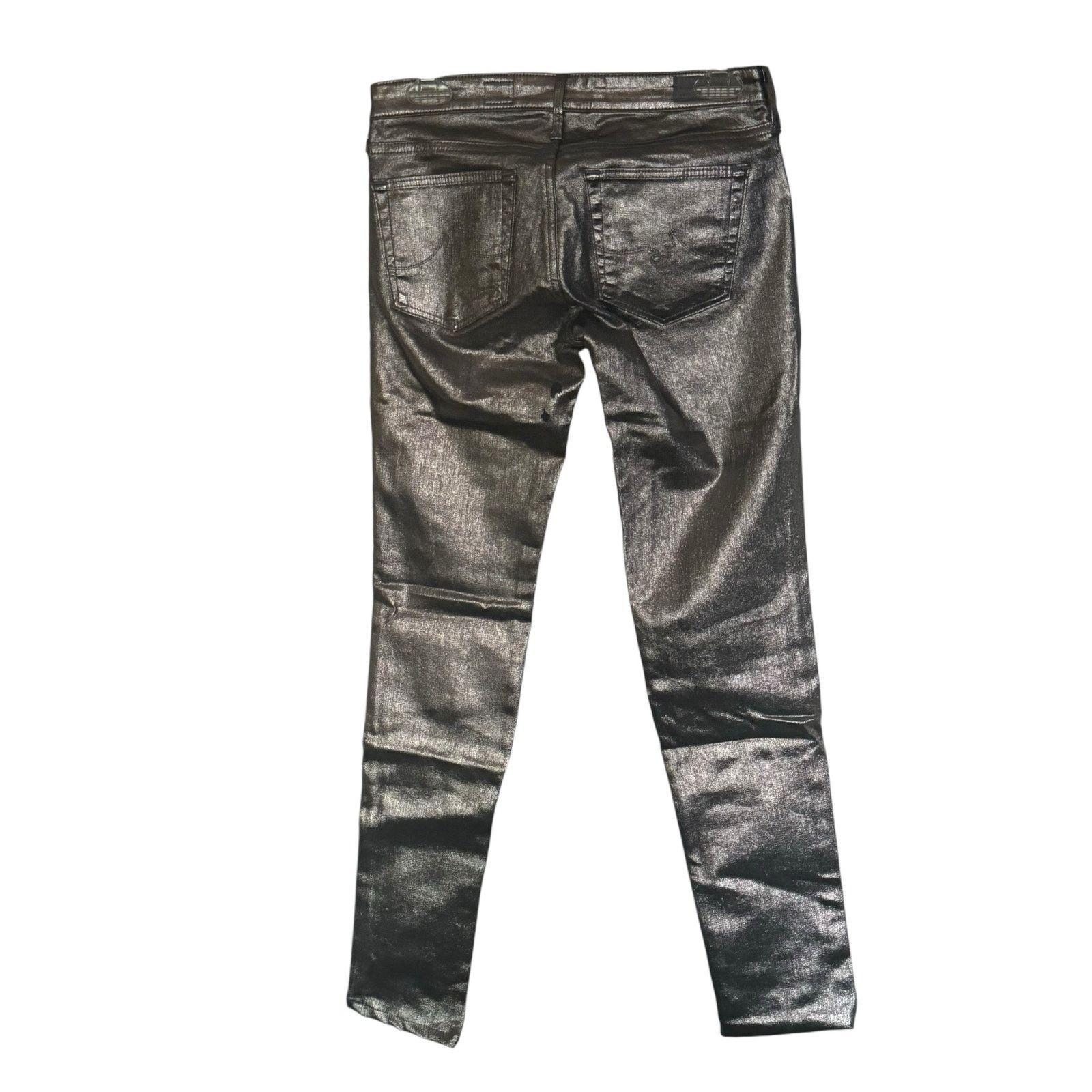 AG Adriano Goldschmied AG Adriano Goldschmied Graduate Metallic Silver Jeans Sz 25 Size 25" / US 0 / IT 36 - 10 Thumbnail