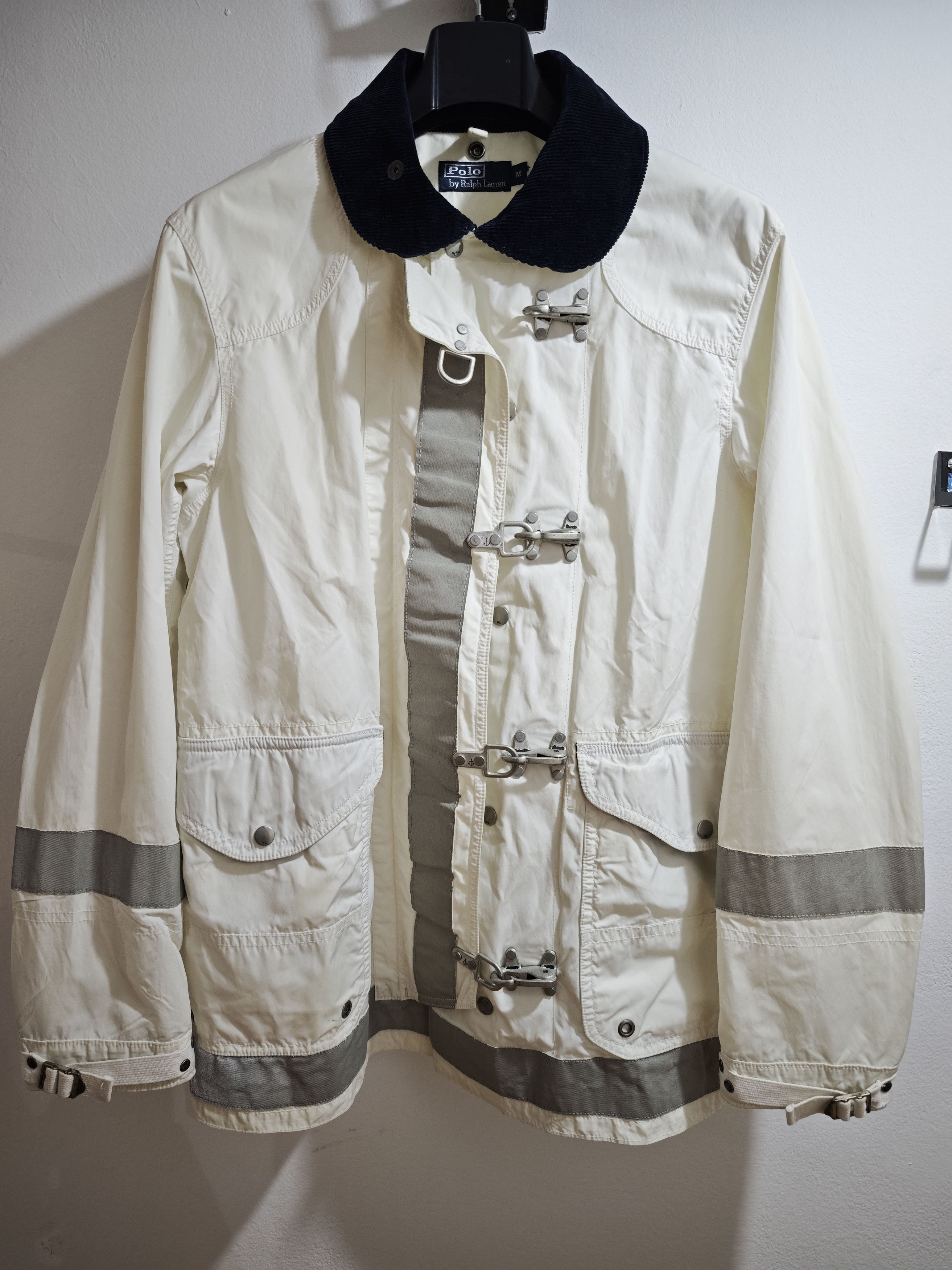 Polo Ralph Lauren Chore Jacket Lobster Clasp Men's M, White Nautical Toggle Size US M / EU 48-50 / 2 - 2 Thumbnail