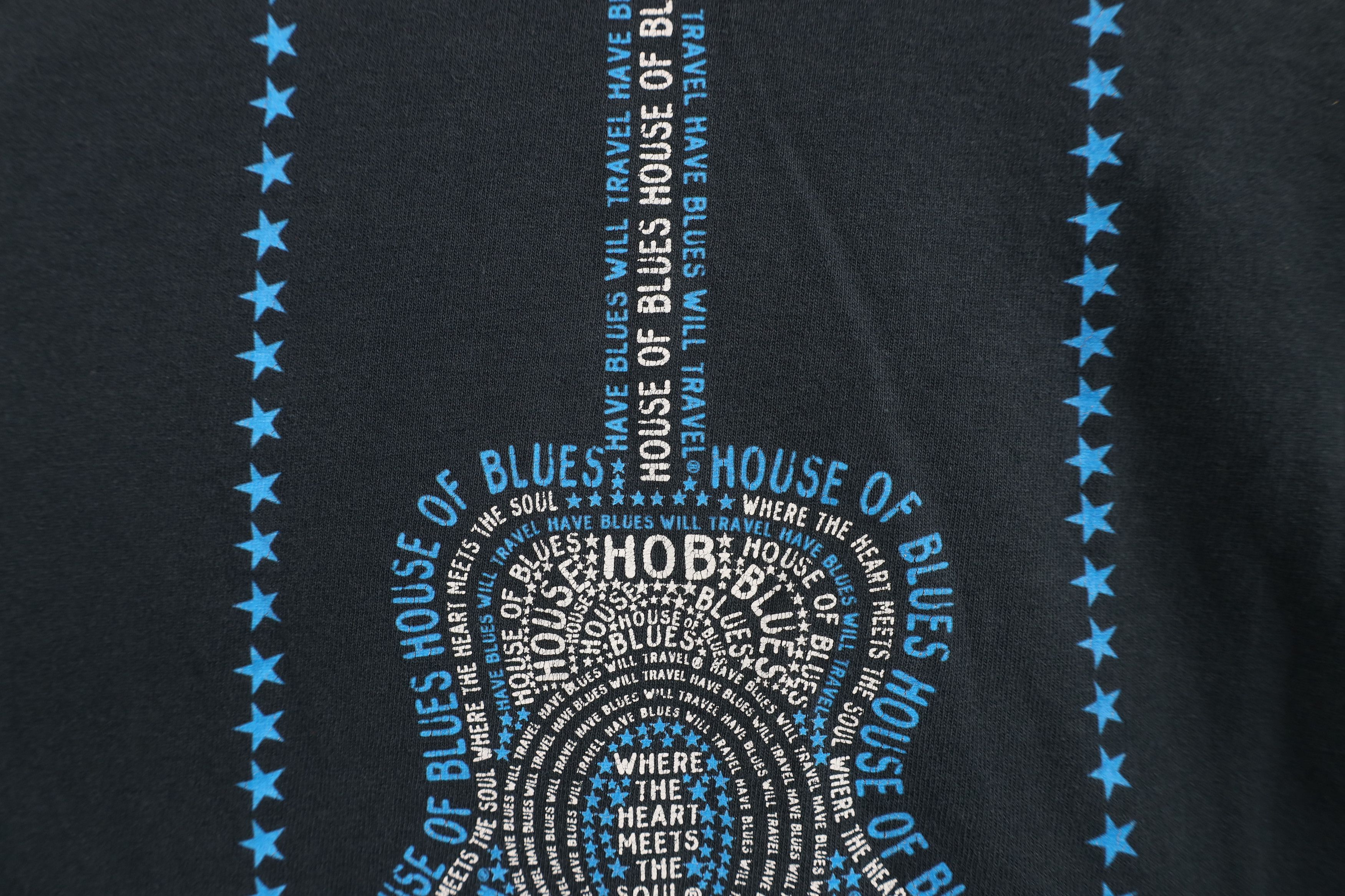 Vintage Vtg Y2K House of Blues Orlando Guitar Fire Heart T-Shirt Size US M / EU 48-50 / 2 - 11 Thumbnail