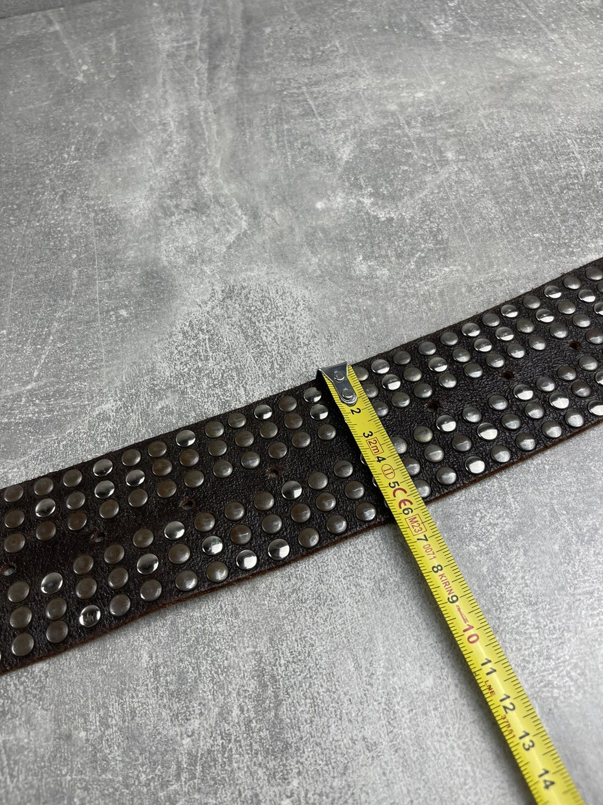 Seditionaries Vintage Wide Avant Garde Brown Grommet Rock Leather Belt Size ONE SIZE - 6 Thumbnail