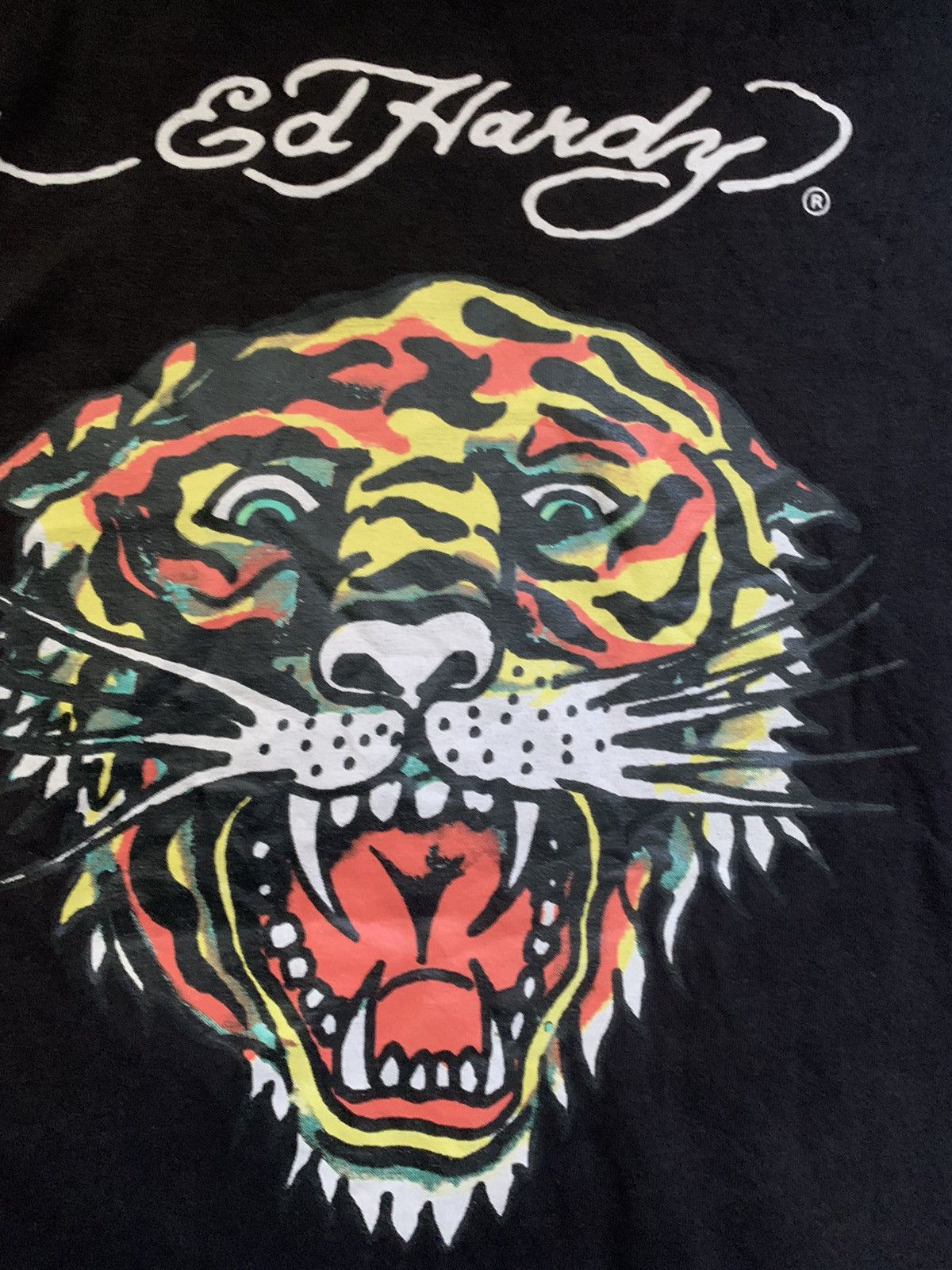 Ed Hardy Ed Hardy Tiger Print T Shirt By Christian Audigier Black Size US XL / EU 56 / 4 - 6 Thumbnail