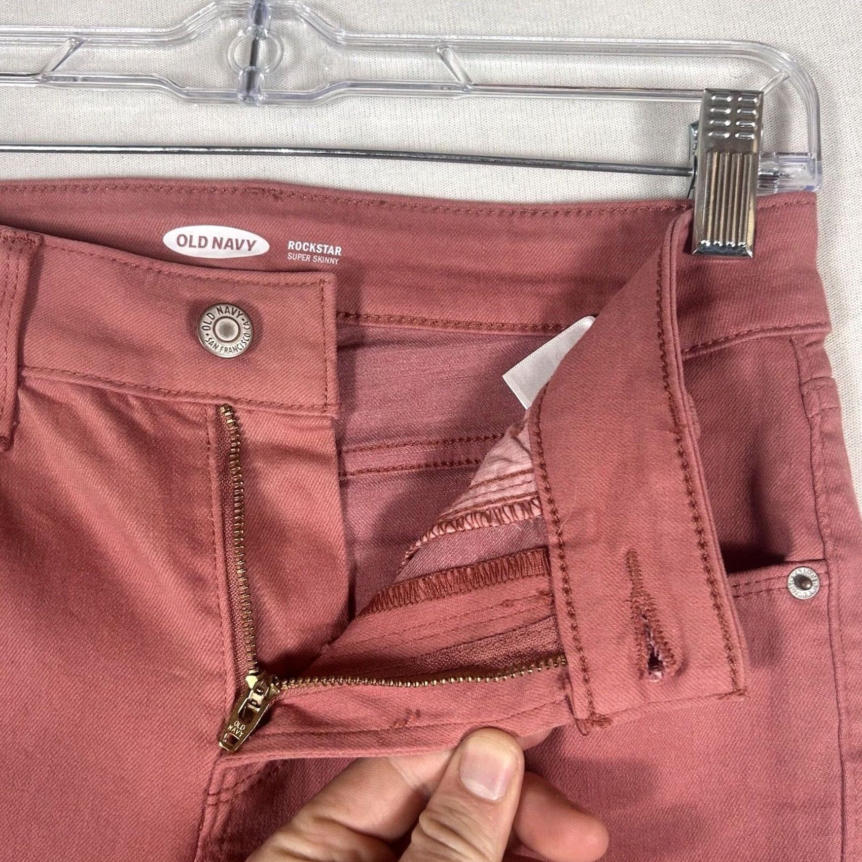 Old Navy Old Navy Rockstar Jeans Women's Size 2 Red Denim Mid Rise Slim Stretch Skinny 28.5in Inseam Size 26" / US 2 / IT 38 - 3 Thumbnail