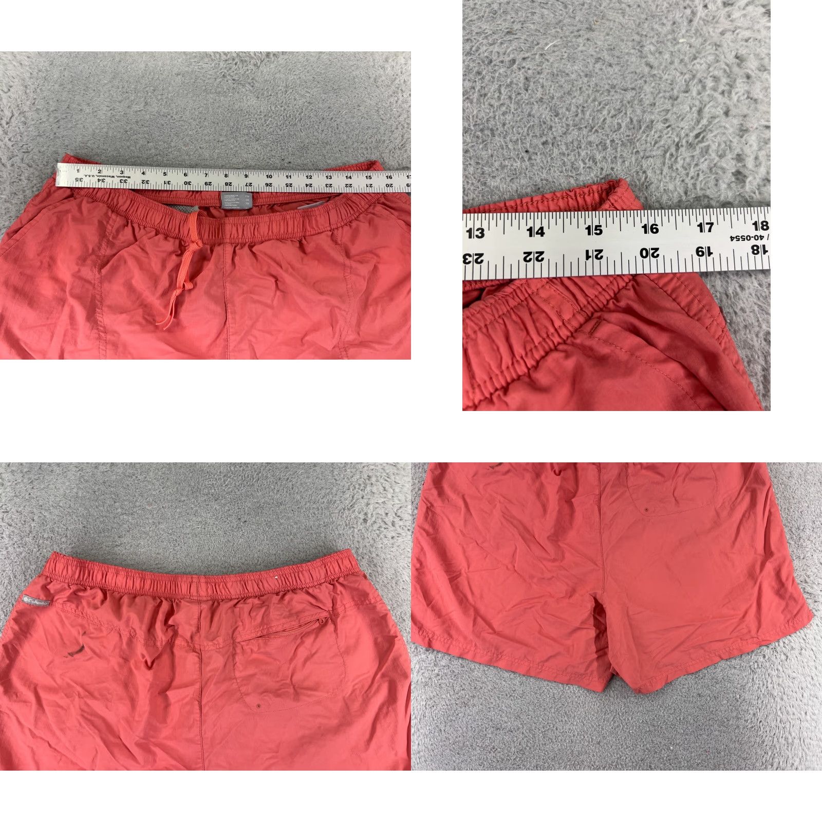 Pinko Columbia Shorts Women L Pink 100% Nylon Running Gym Zip Pocket Elastic Waist Inseam 6 in - Activewear Outdoors Casual Workwear Size 36" / US 14 / IT 50 - 9 Thumbnail