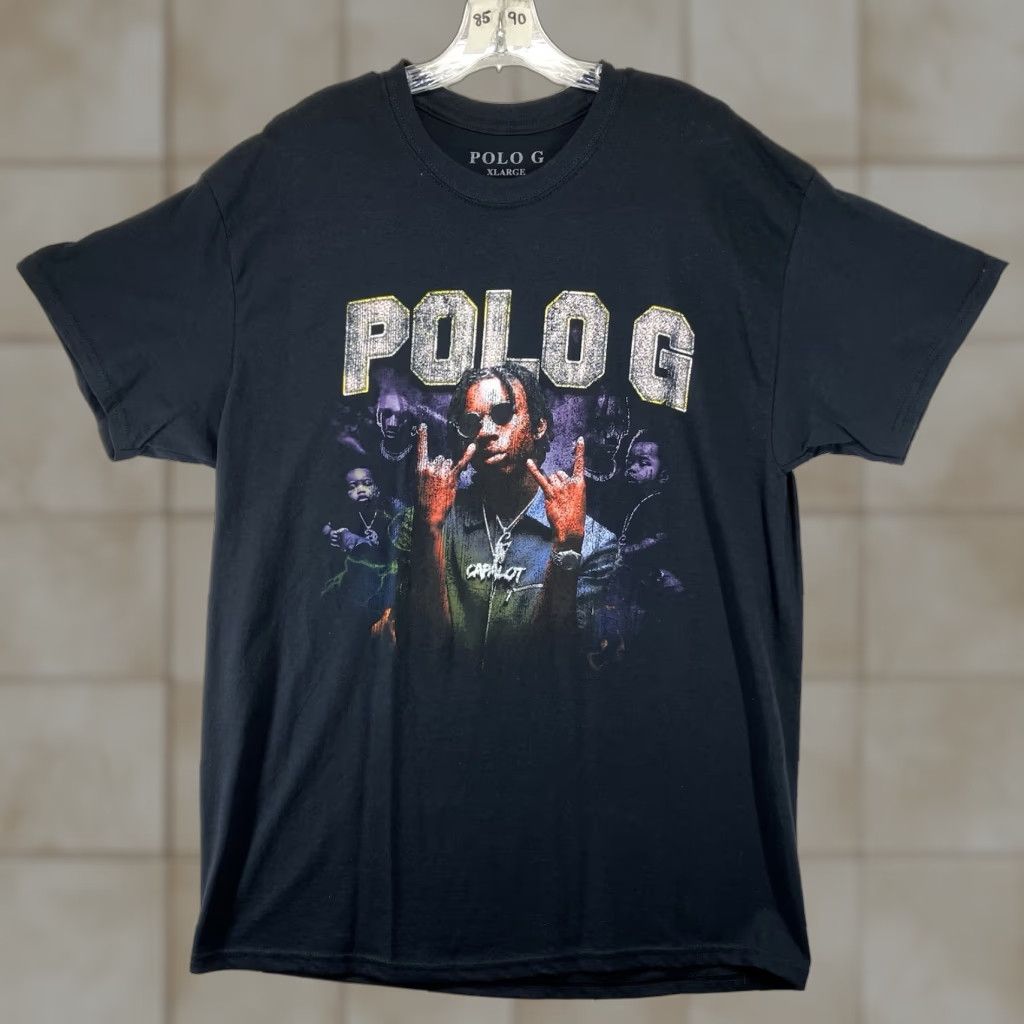 Vintage VINTAGE Polo G T-Shirt Adult XL Black Hip Hop Rap Band Graphic Tee Short Sleeve Mens Size US XL / EU 56 / 4 - 1 Thumbnail