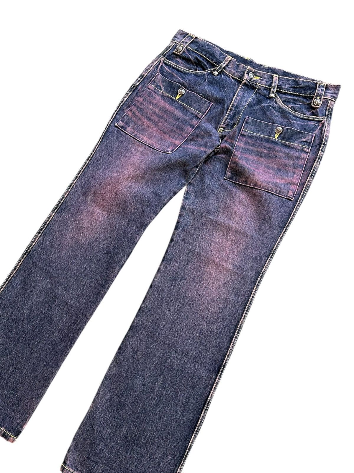 Designer × Japanese Brand Y2k KELEN Japan purple dyed denim Size US 36 / EU 52 - 4 Thumbnail
